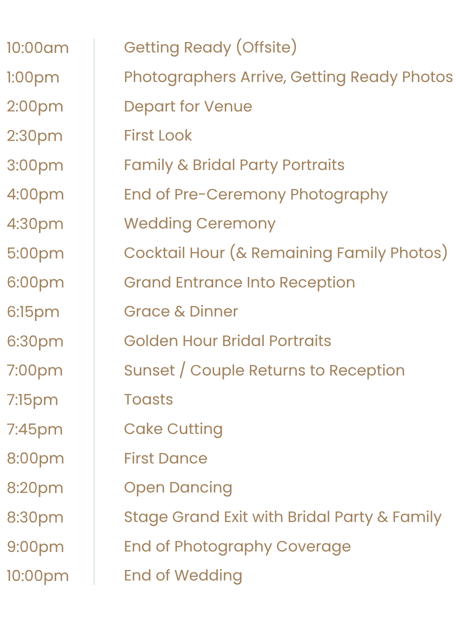Wedding Timeline