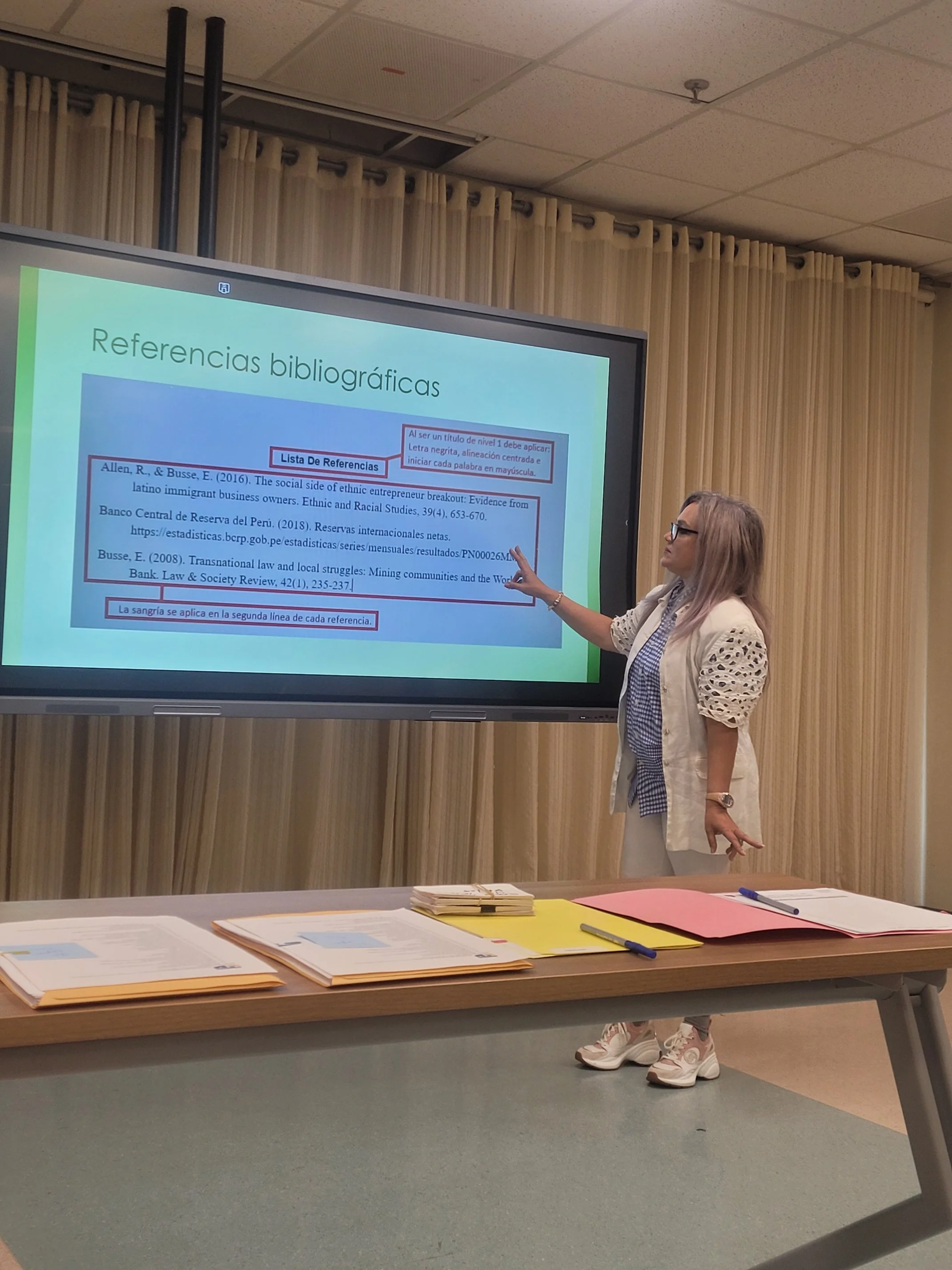 Taller (grupo de 30 personas): Redacción de investigación (tesina, tesis, informe) al estilo APA. séptima edición