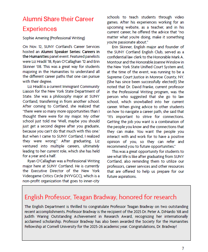 English Department Newsletter. Read Full piece at the link.