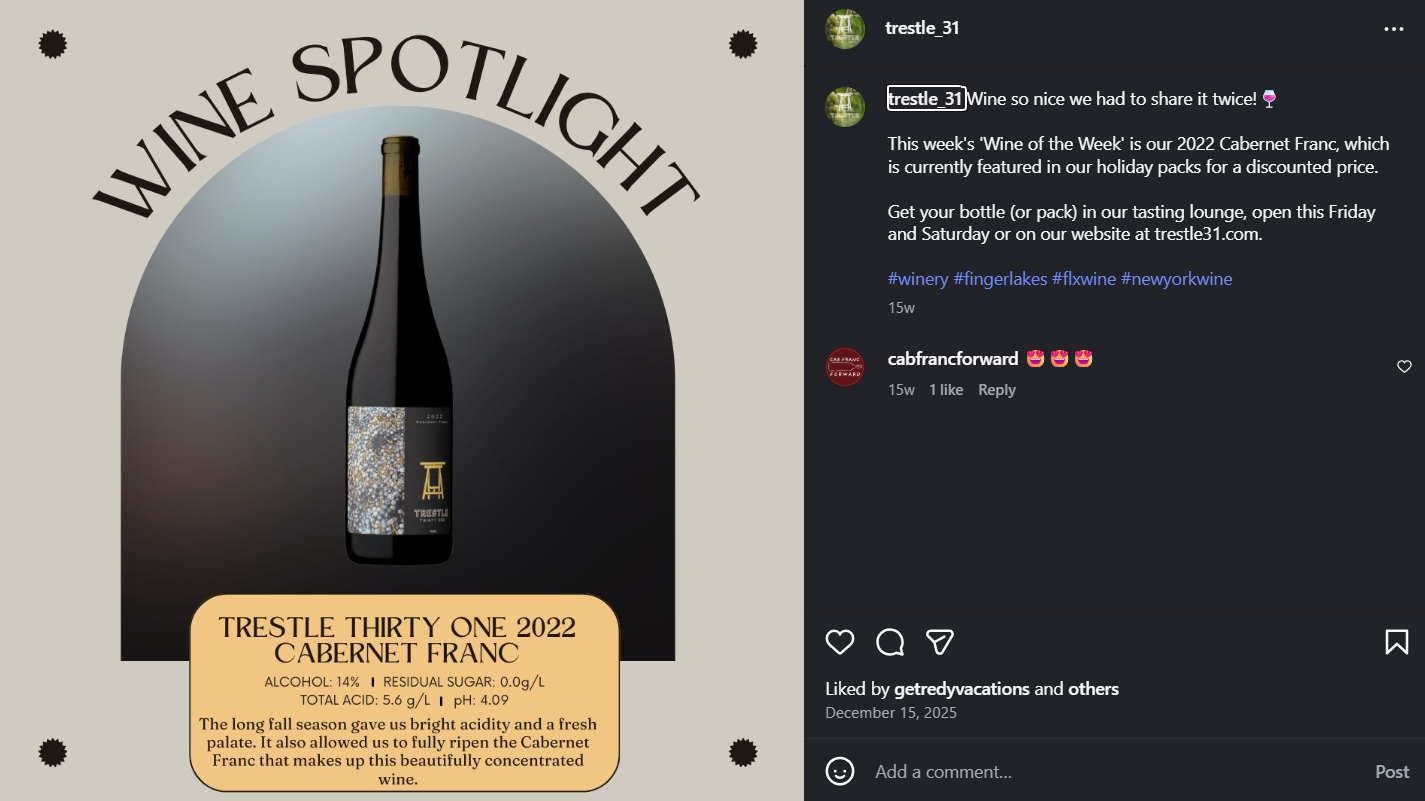 Product spotlight: caption writing, content strategy and publishing to highlight product features and educate customers. 