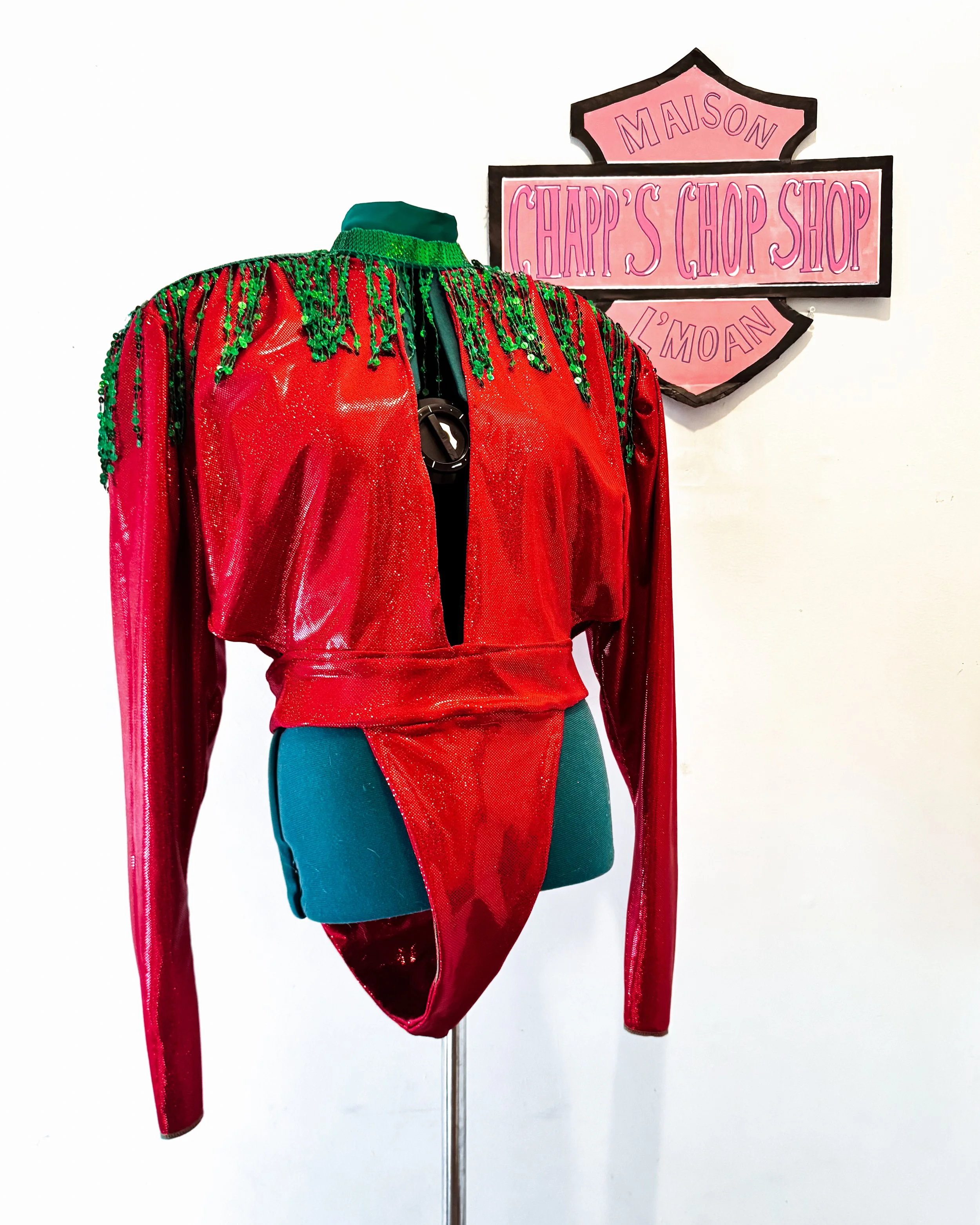 Roberta the Tomato | Red Sparkle Drag Queen Bodysuit | Drag Small