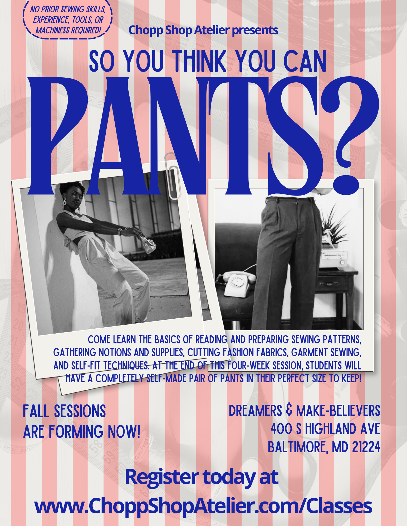 So You Think You Can Pants? | 4-week Sewing Series