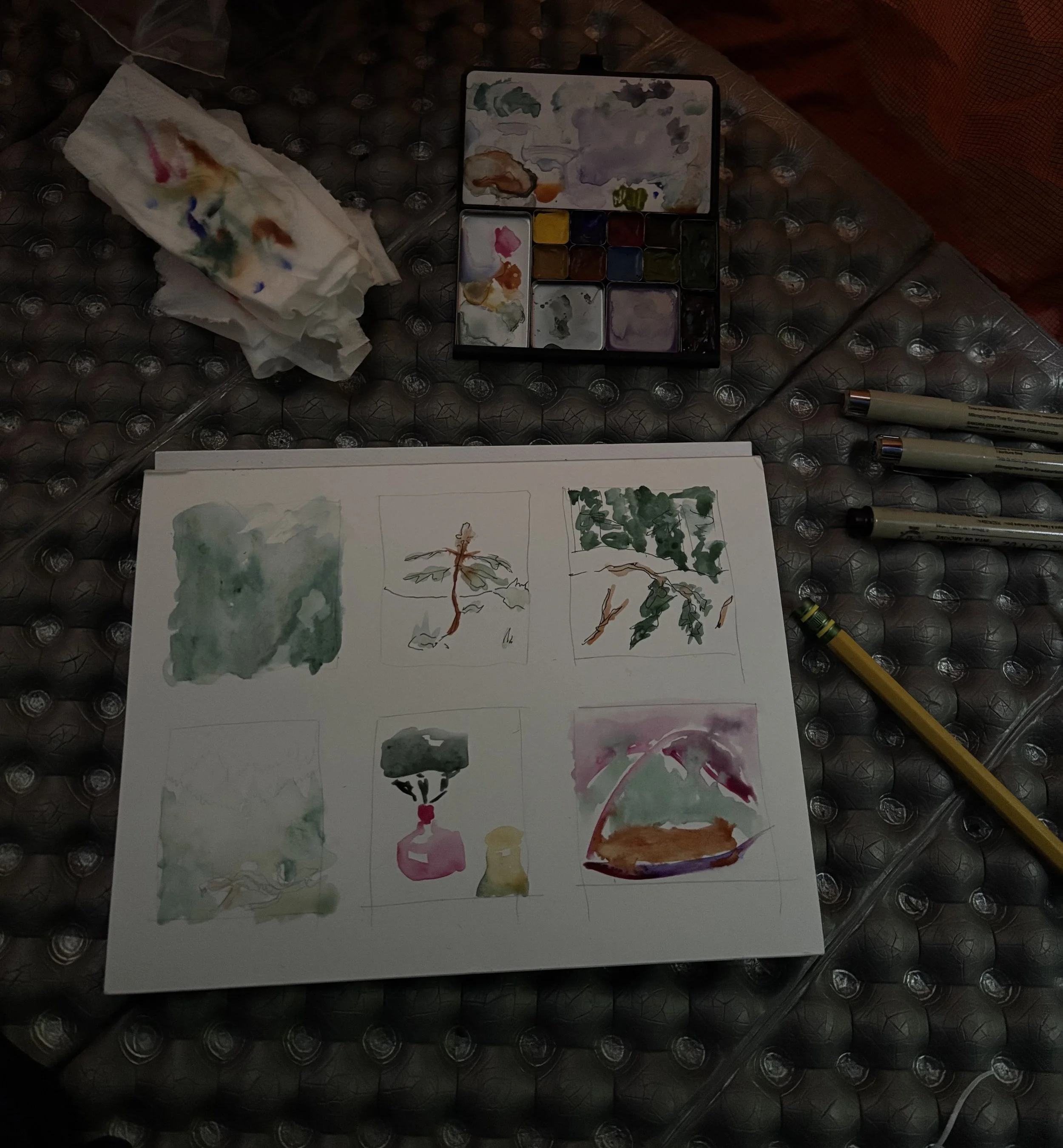 Quartz Creek 2026 - camping in the snow trying to paint on cold-press paper
