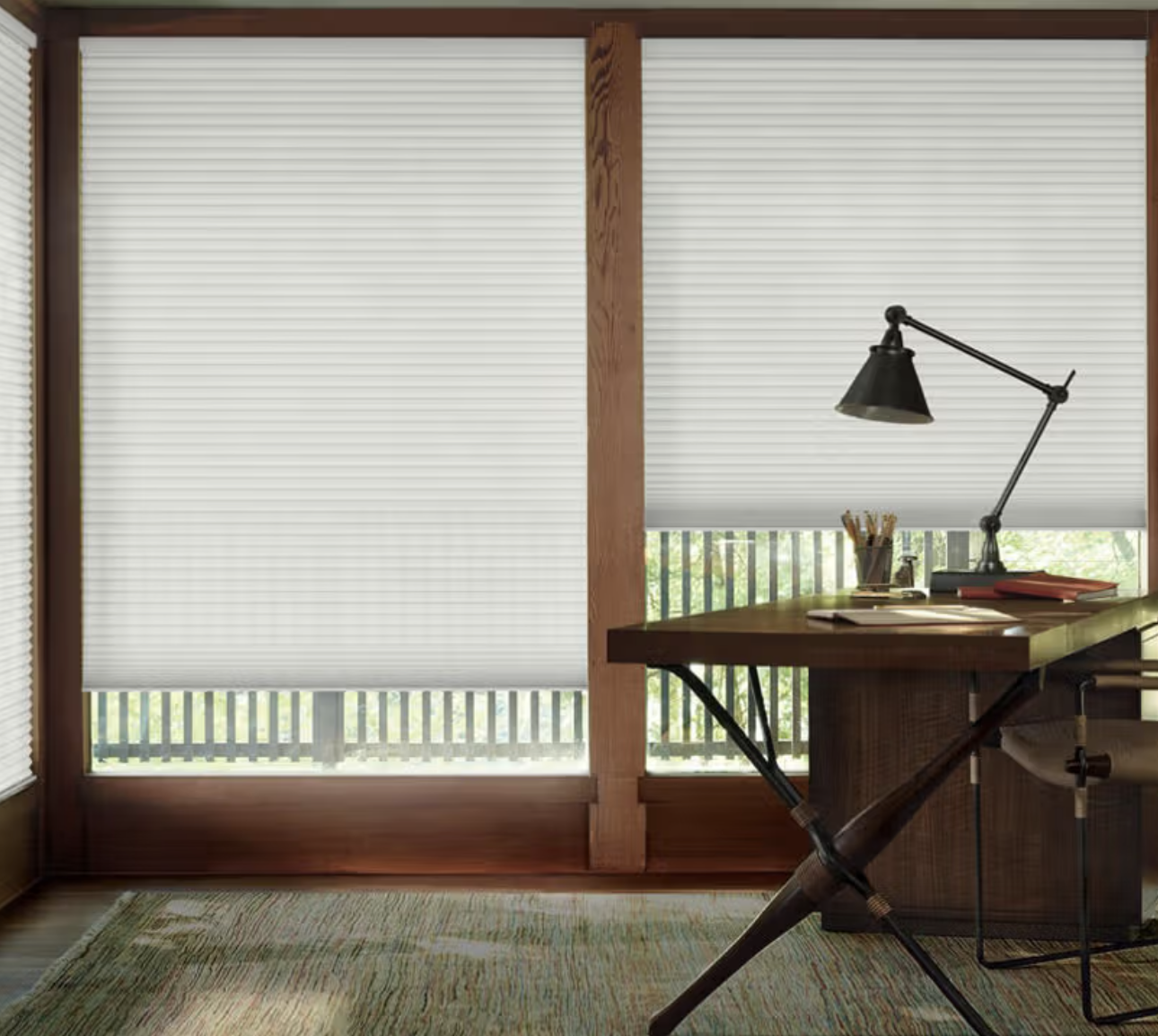 Insulating Duette honeycomb shades for a Kings Park NY residence.