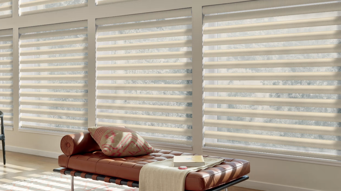 Luxury Silhouette window shadings for a Cold Spring Harbor estate.
