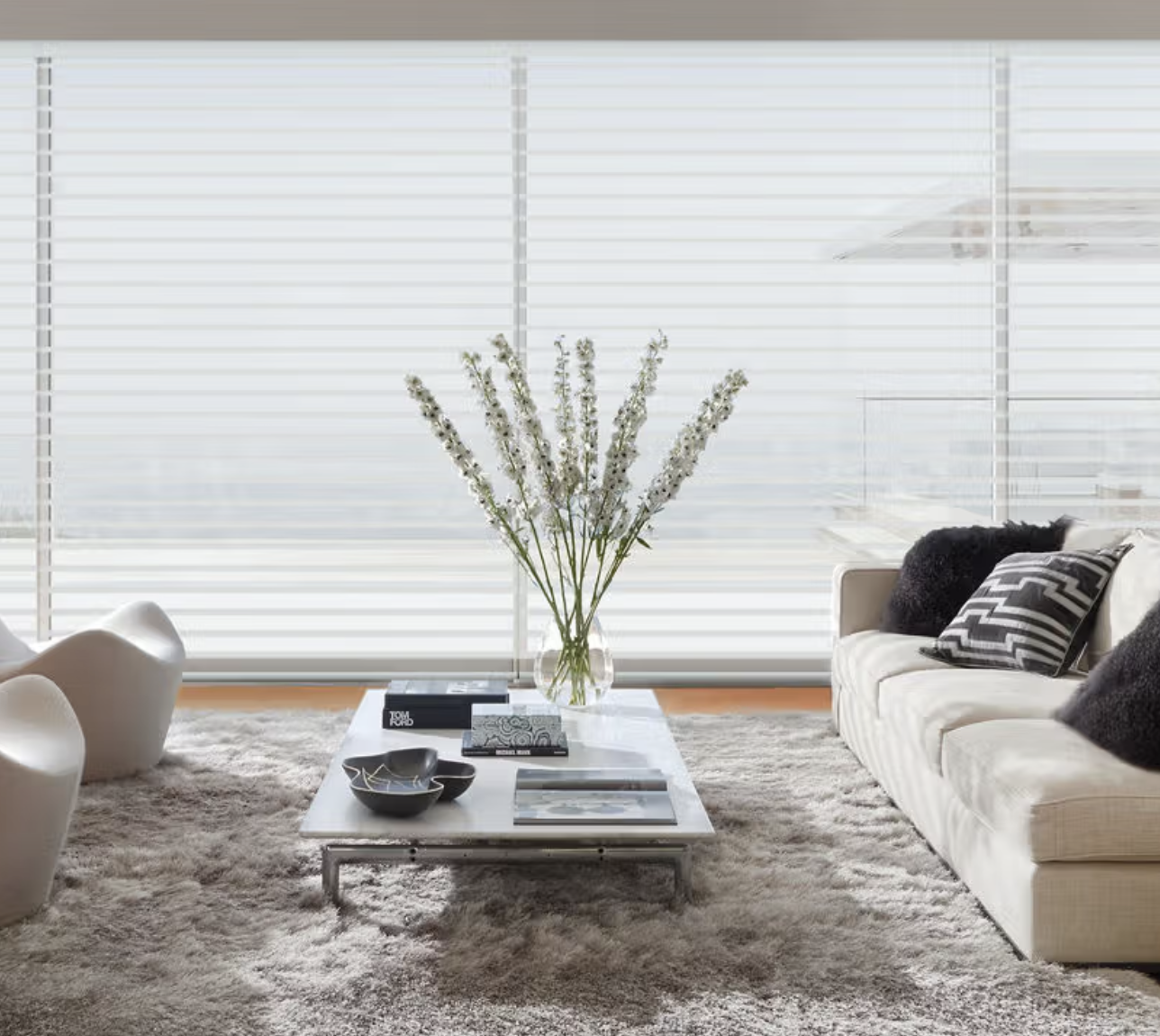 Silhouette window shadings for a Northport Home