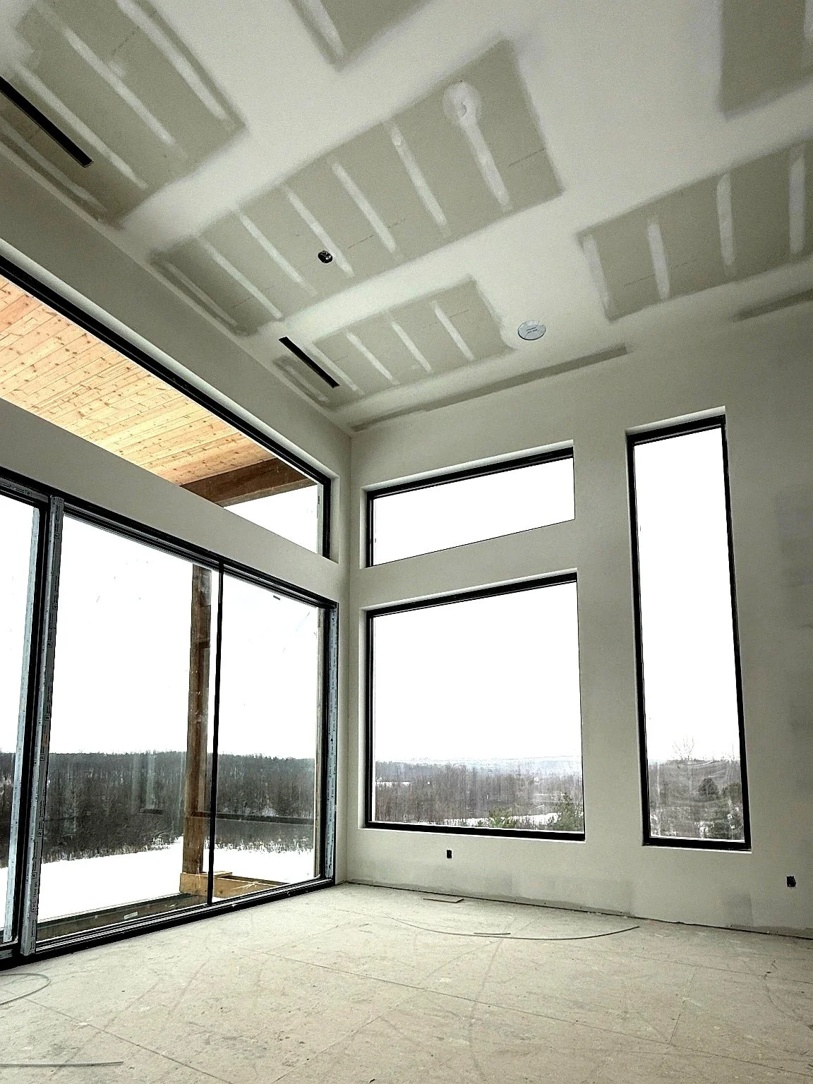 Drywall Return windows In north York custom home project 