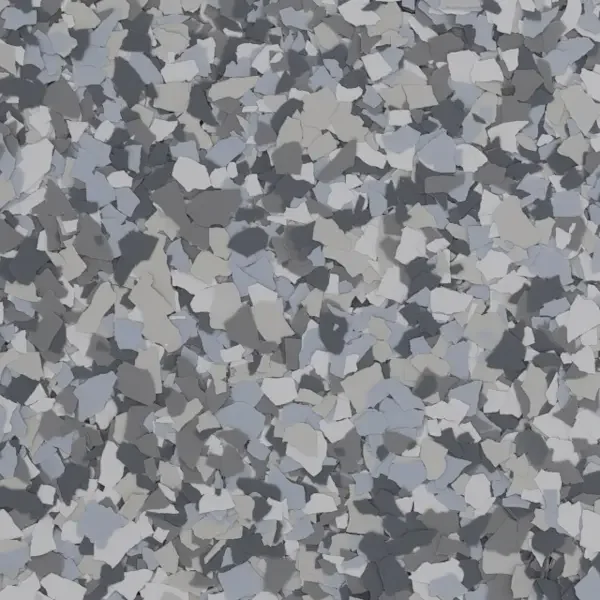 Close-up of gray and white epoxy floor surface.