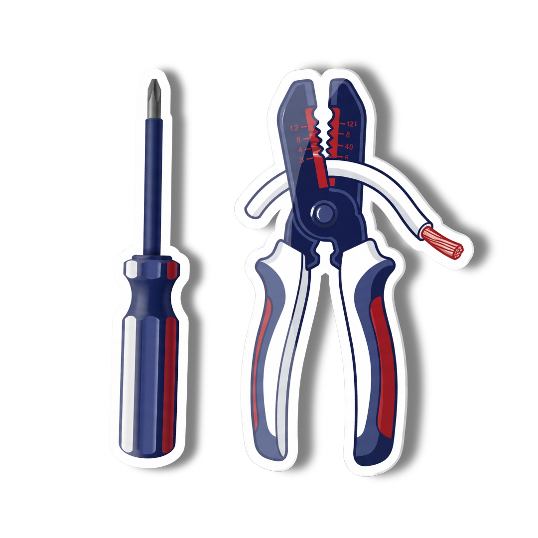 Licensed electrician working on electrical panel inside a home