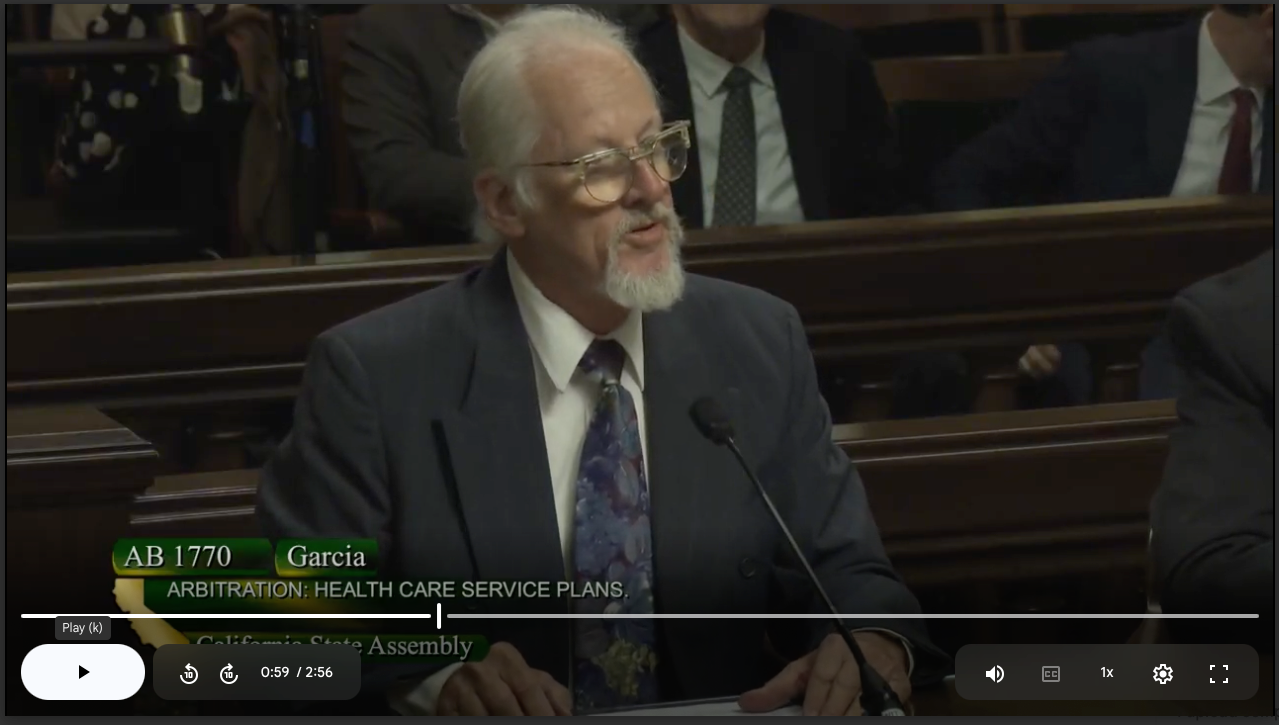 VIDEO: Patient Equity Coaltion testifies before Assembly Judiciary Committee in favor of Lindalee’s Law (AB 1770)