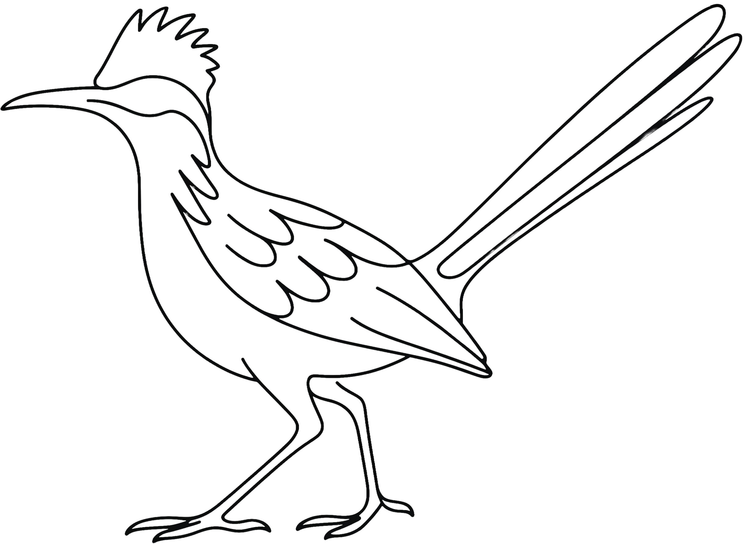 Line art illustration of a bird, likely a toucan, with a large beak and detailed feathers.