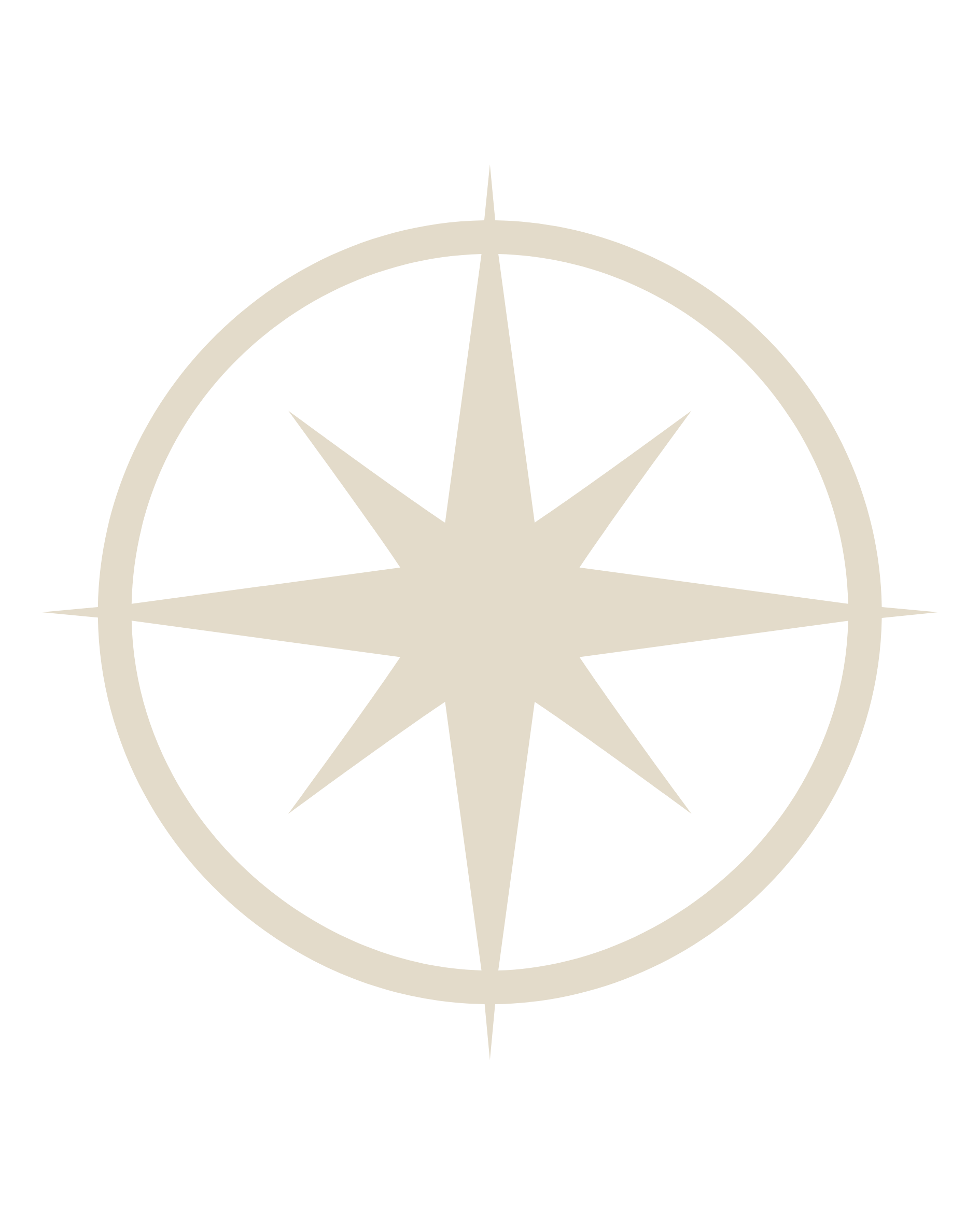 A beige compass emblem for 1:1 coaching at Waypoint Six.