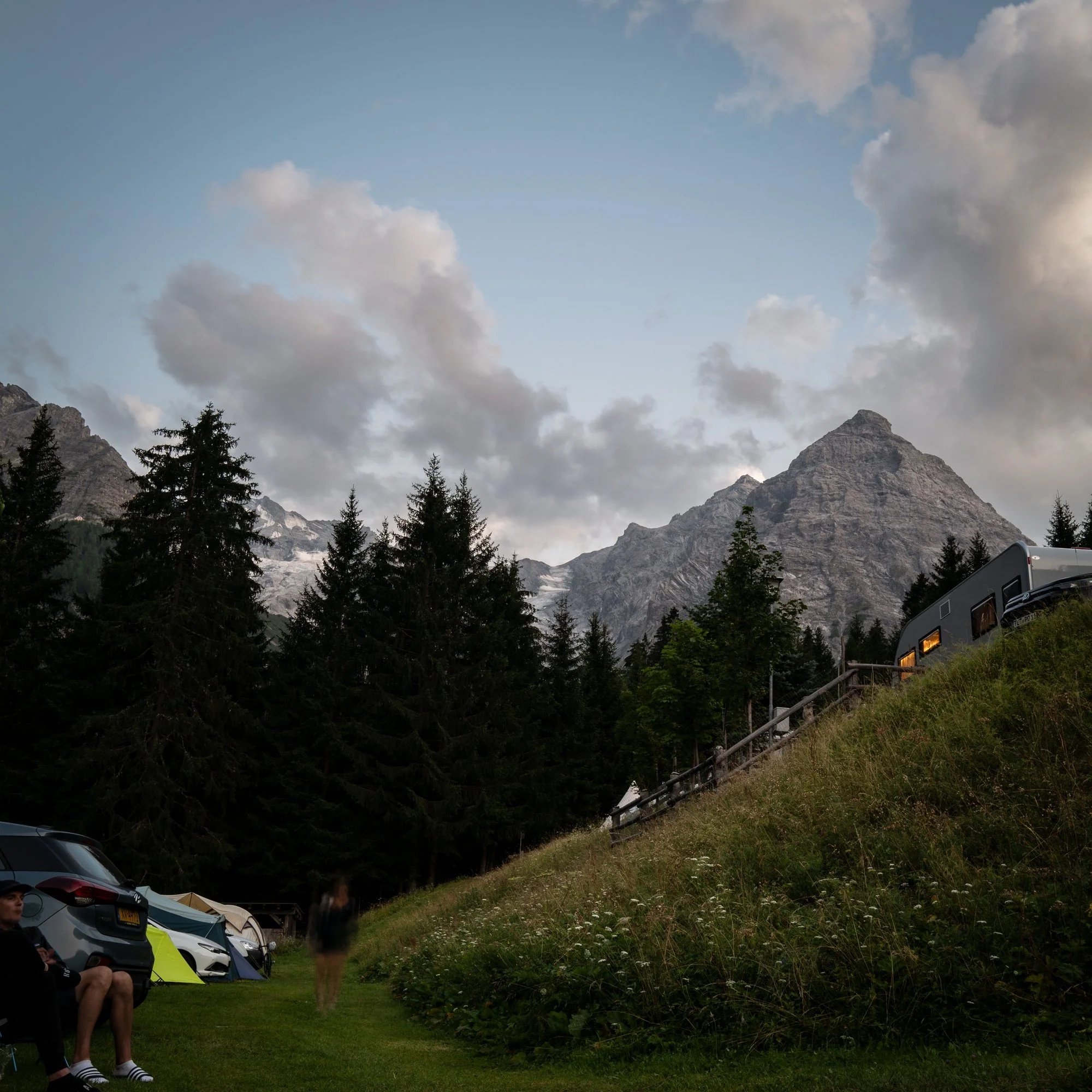 Aussicht vom Campingplatz am Abend