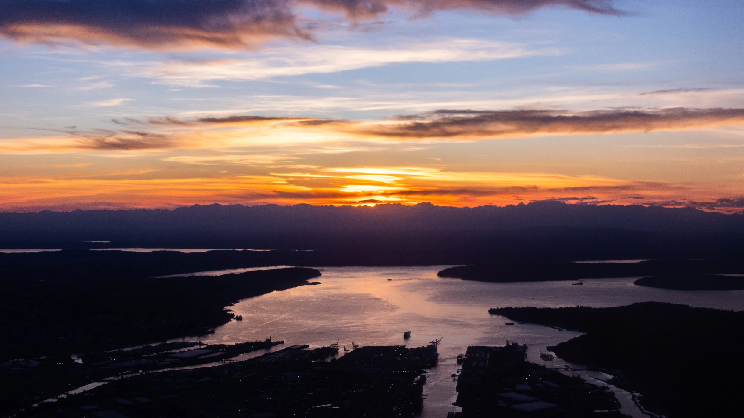 Sunset over Seattle.