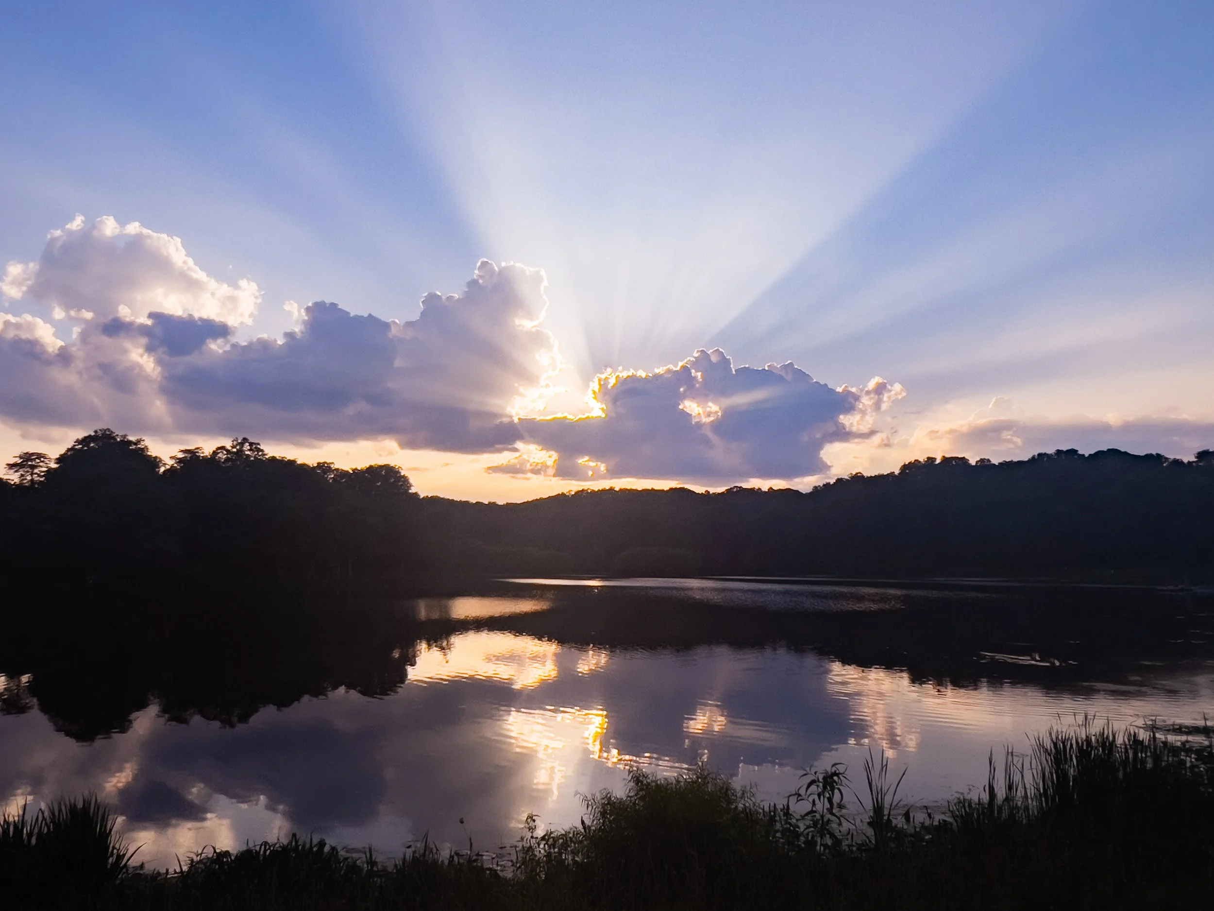 Sunset over Lake Fairfax Park.