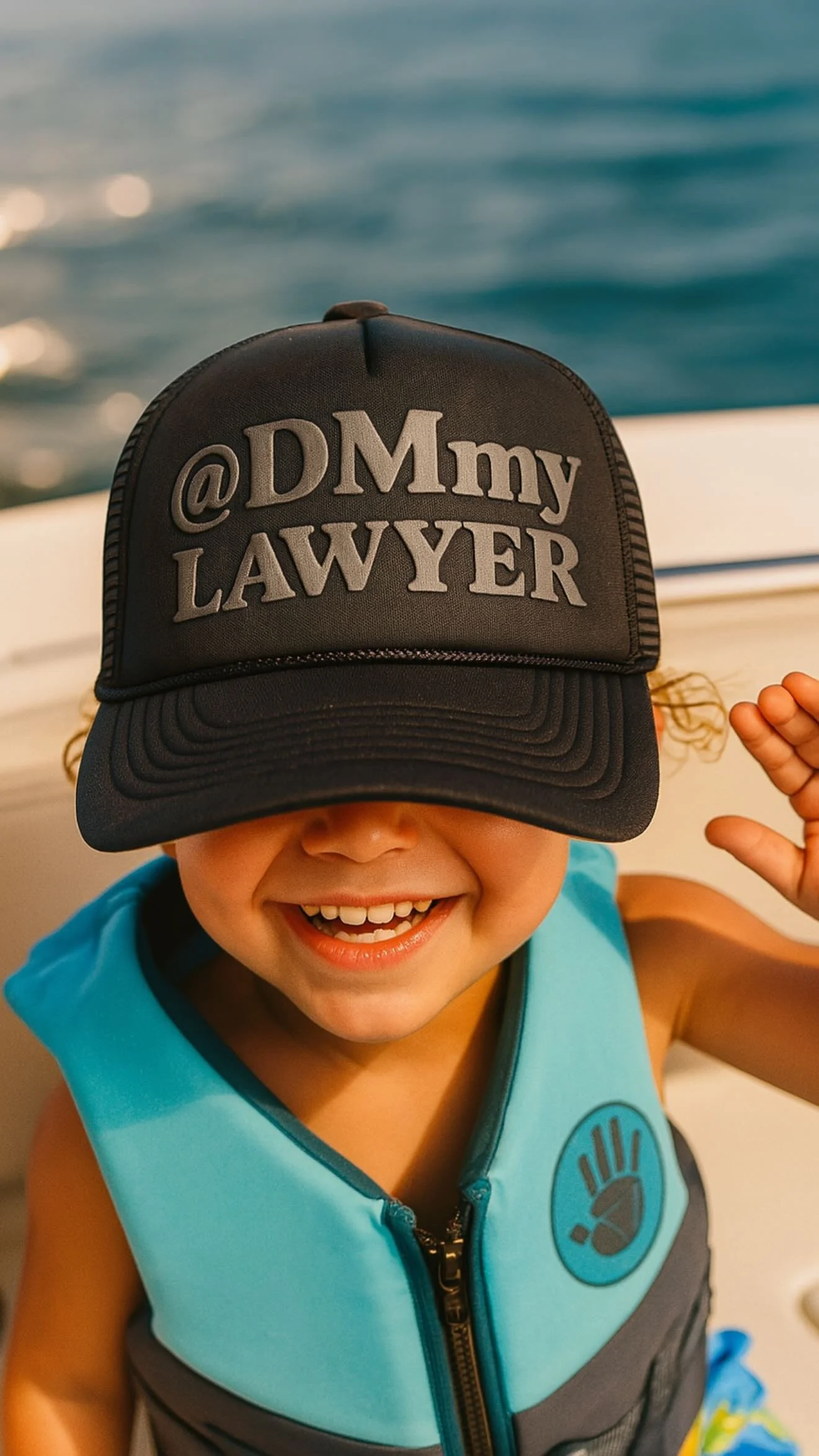 BLACK @DMmyLAWYER Puff Trucker Hat