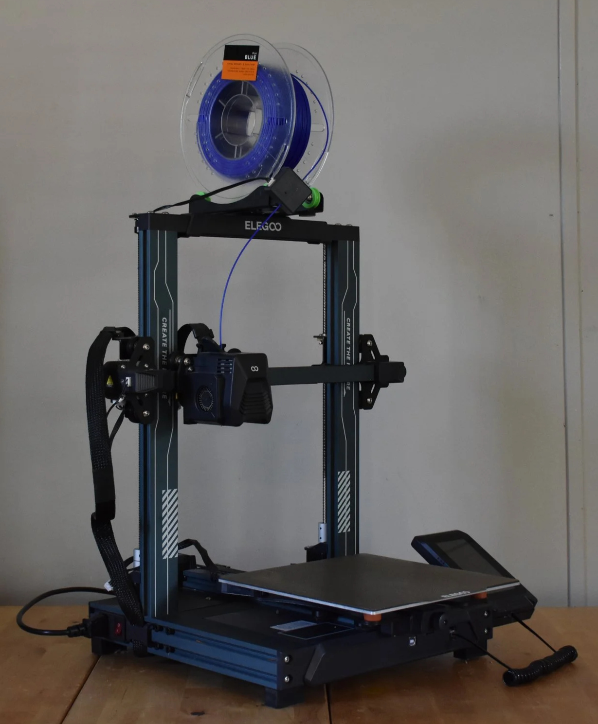 3d printer with blue filament