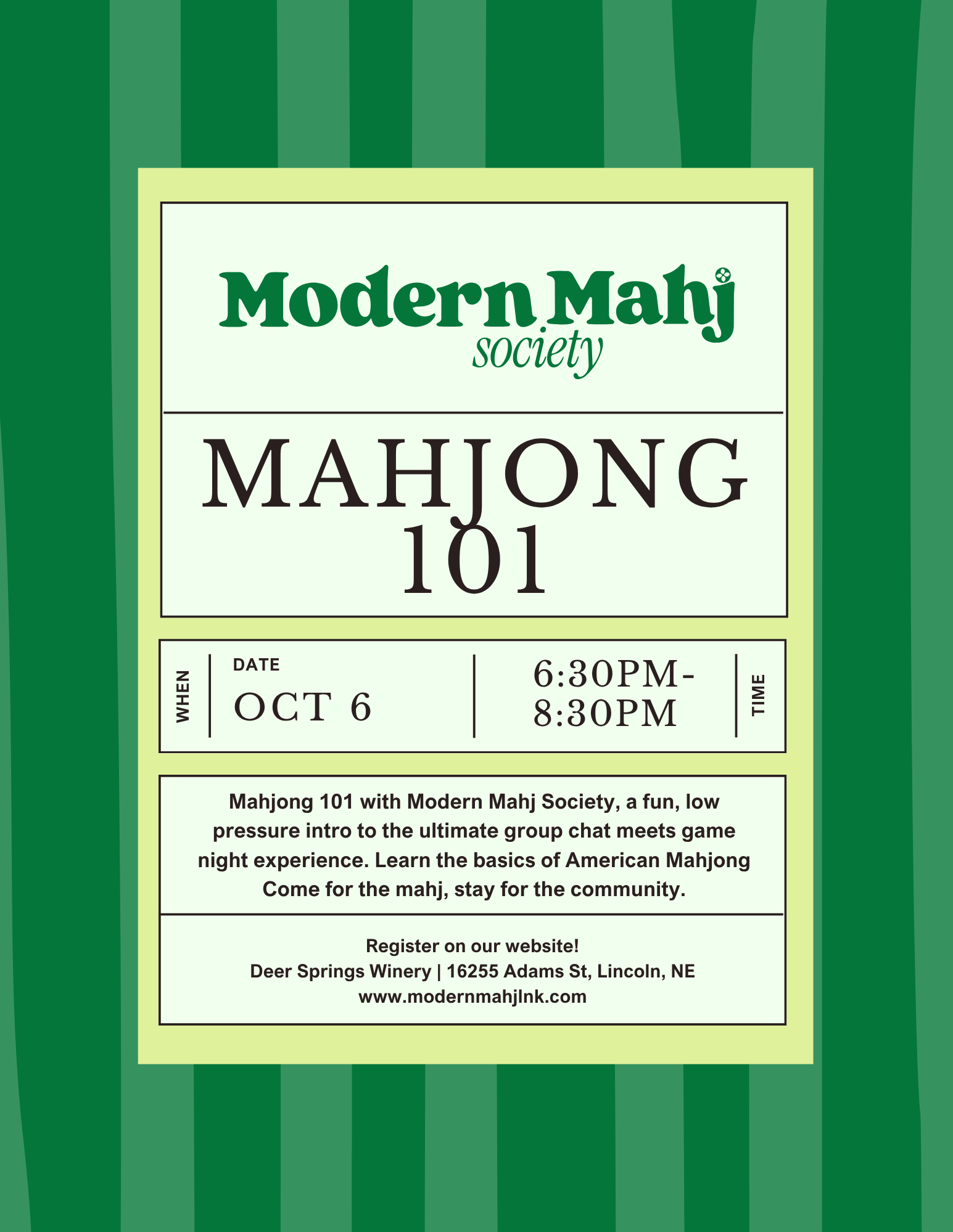 Mahjong 101 | Oct 6