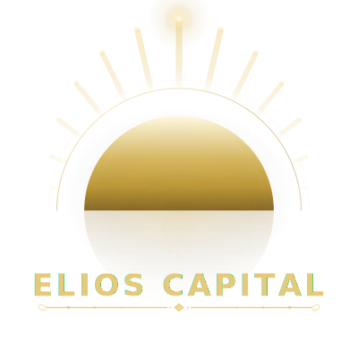 A circular sign with a golden top and a black background, featuring the text 'ELLOS CAPILA' in light green and beige letters.