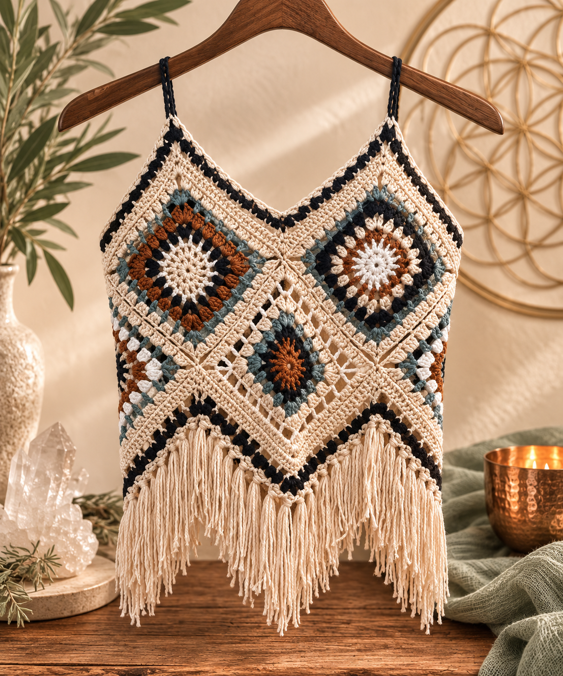 Sacred Crochet  Fringe Tank Top