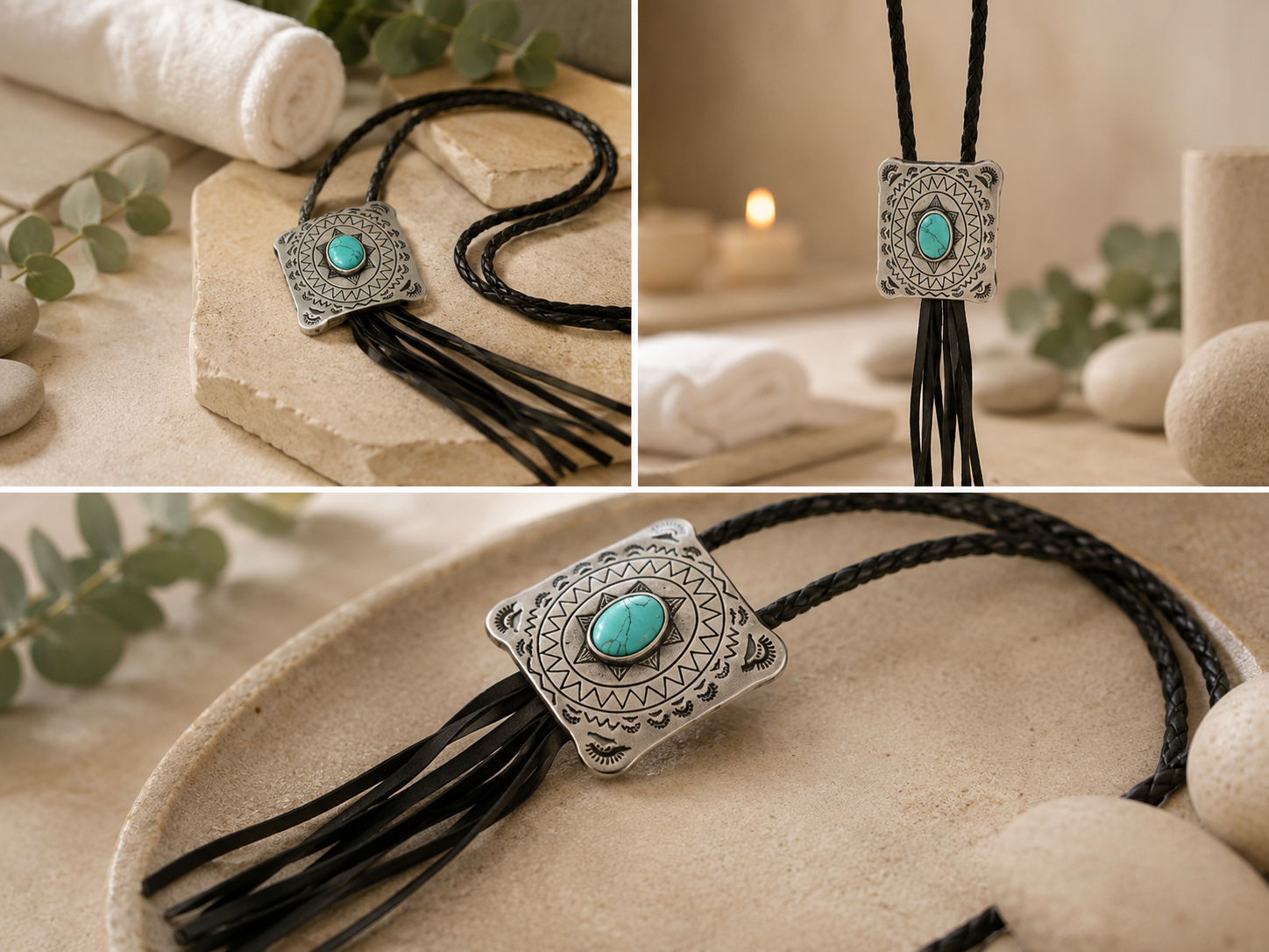 Braided Genuine Leather Jewelry Necklace
