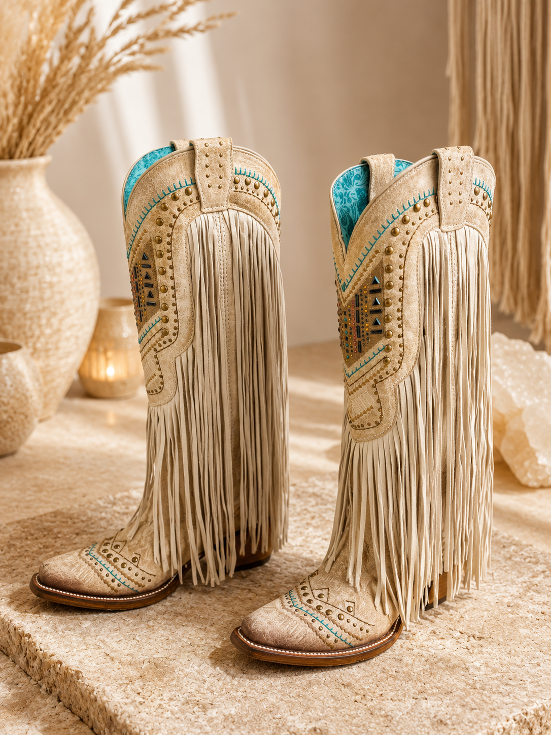 Boho Luxe Fringe Leather Boots