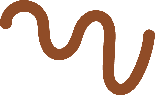A brown, curved, S-shaped object against a black background.