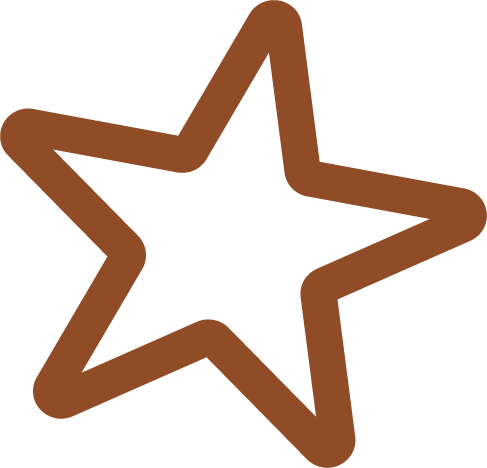 Brown outline of a star shape on a black background.