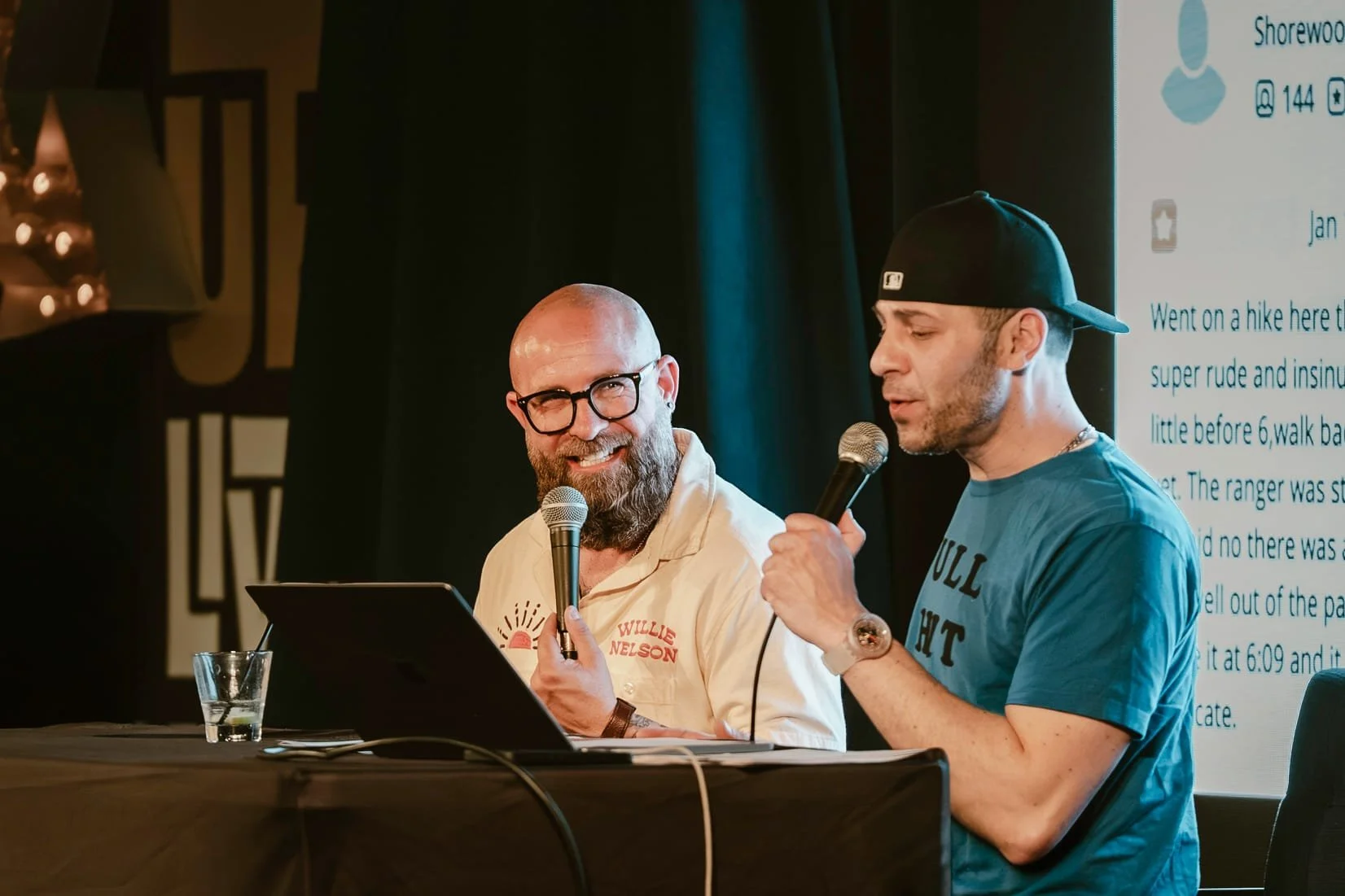 James and Jimmie at a Your Stupid Opinions Live Show