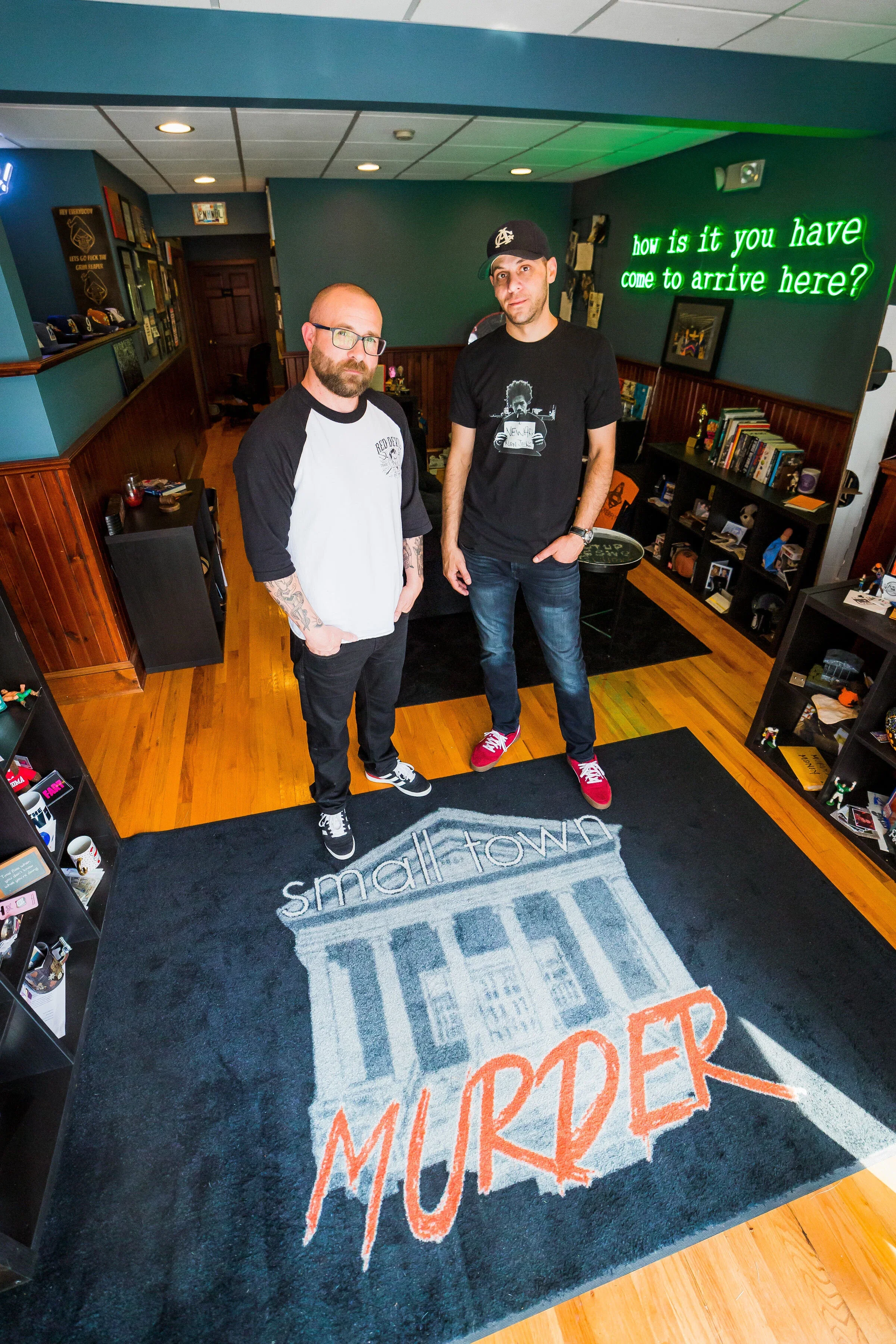 James and Jimmie in the podcast studio