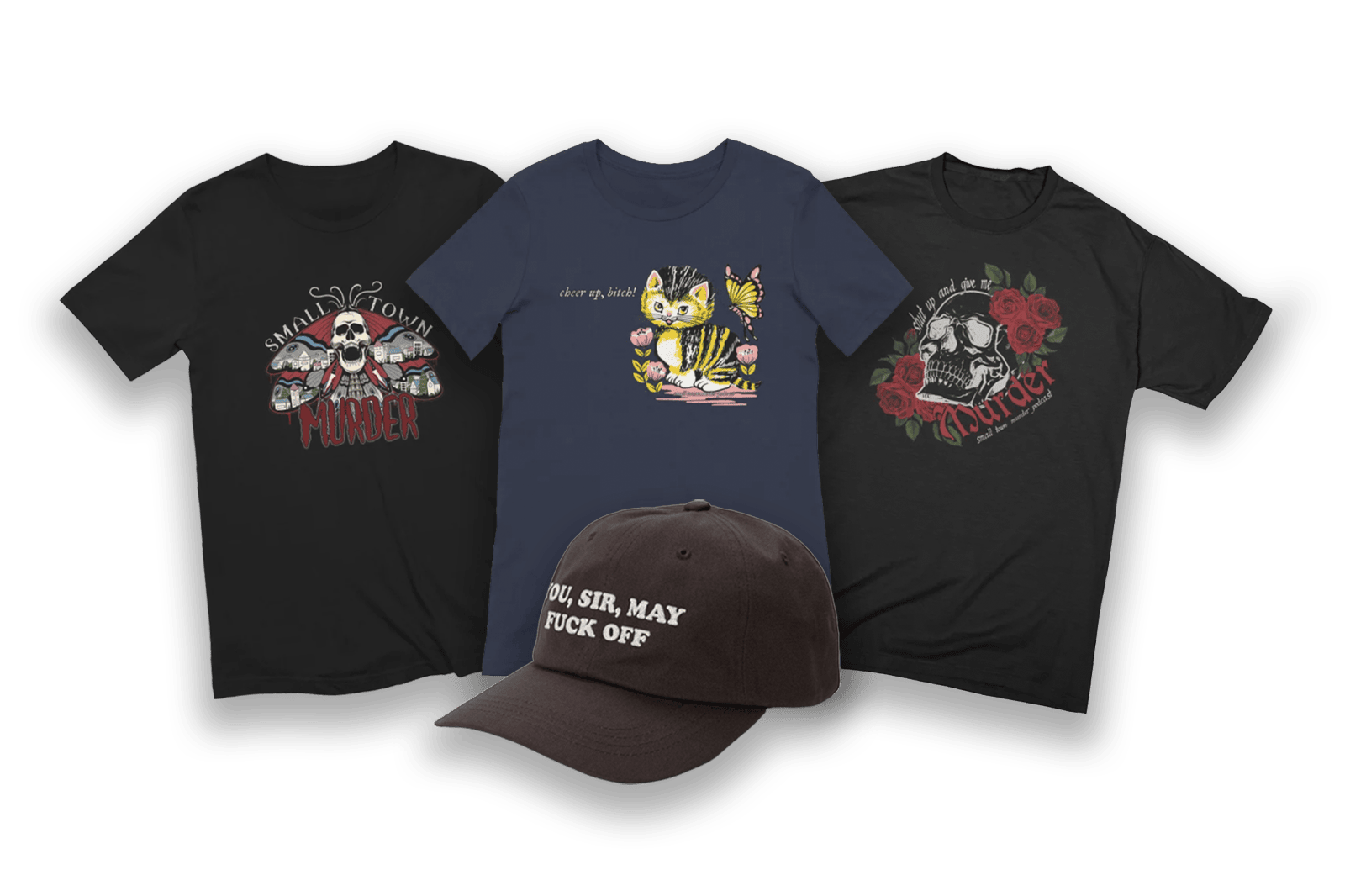 Small Town Murder merchandise mockup