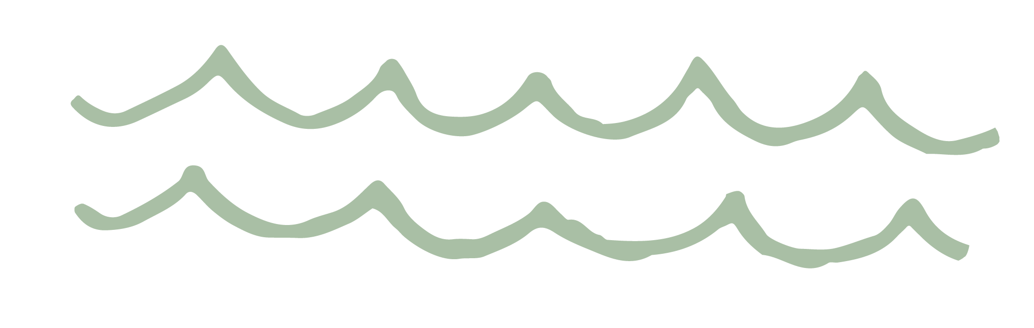 Two light green wavy lines