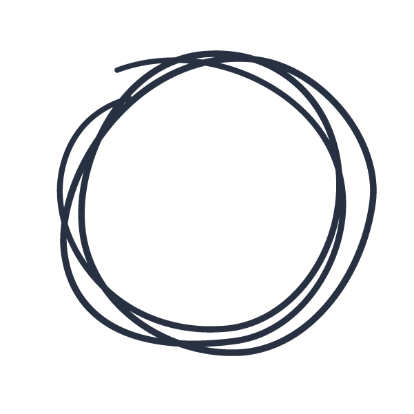 Dark blue scribbled circle