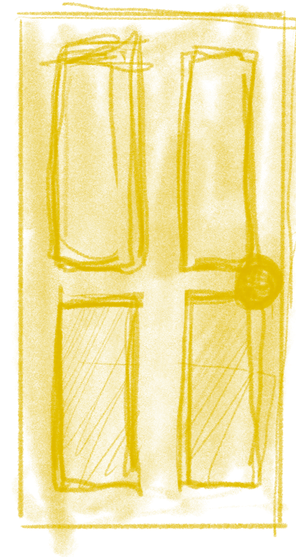 Sketch of a yellow door