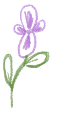 Sketch of a purple flower