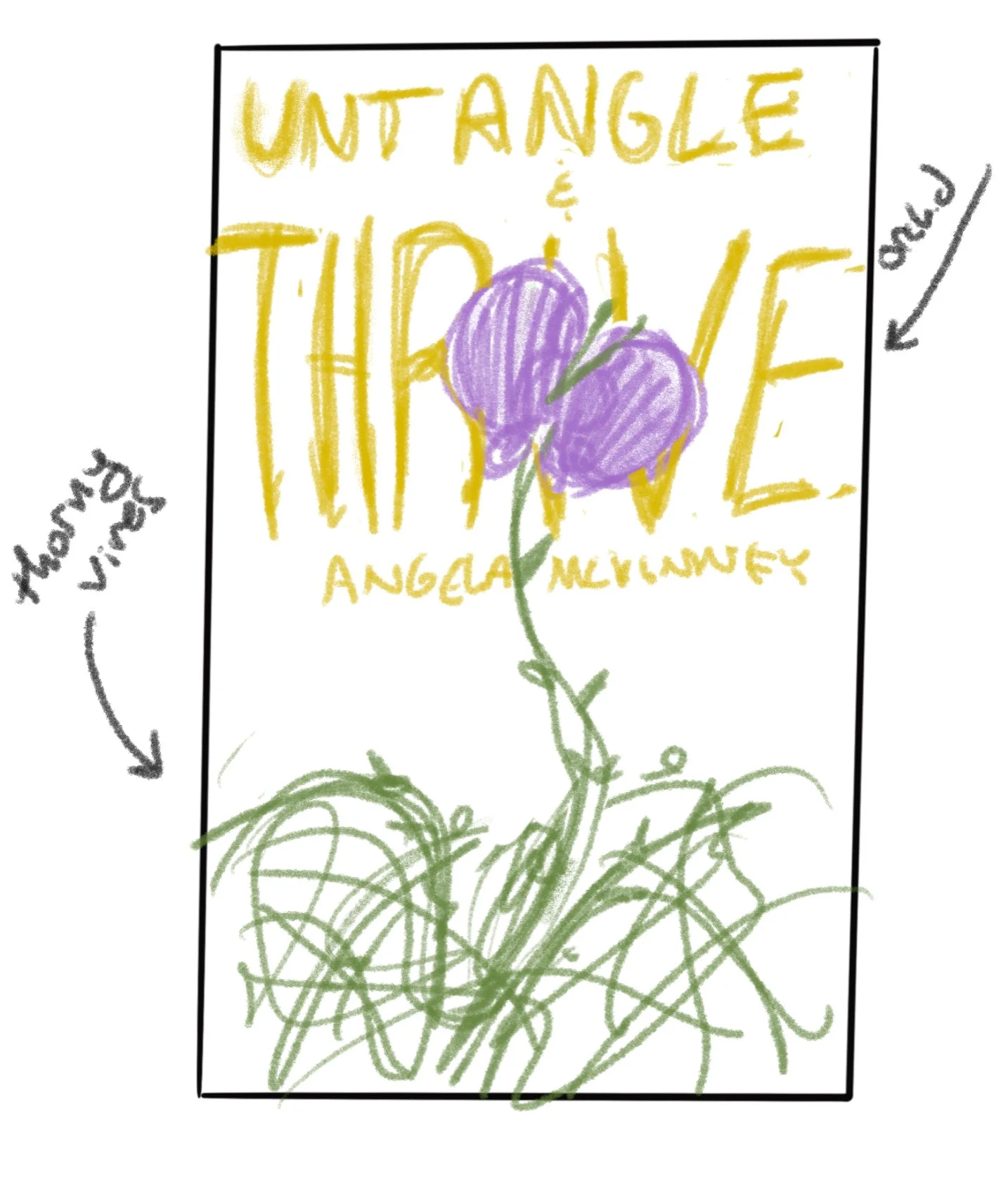 Hand-drawn cover of Untangle and Thrive book