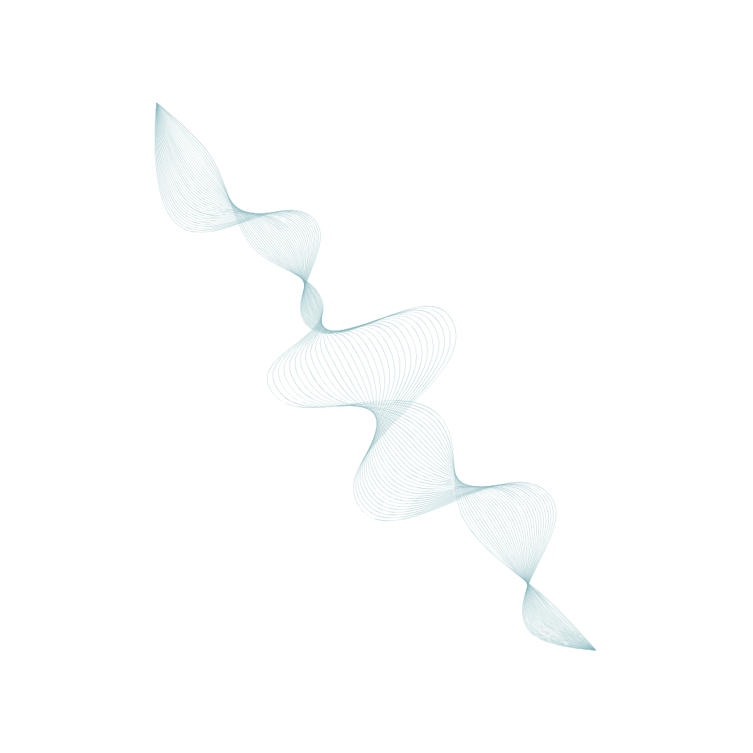 Digital abstract art with blue curved lines forming a flowing ribbon shape on a black background.