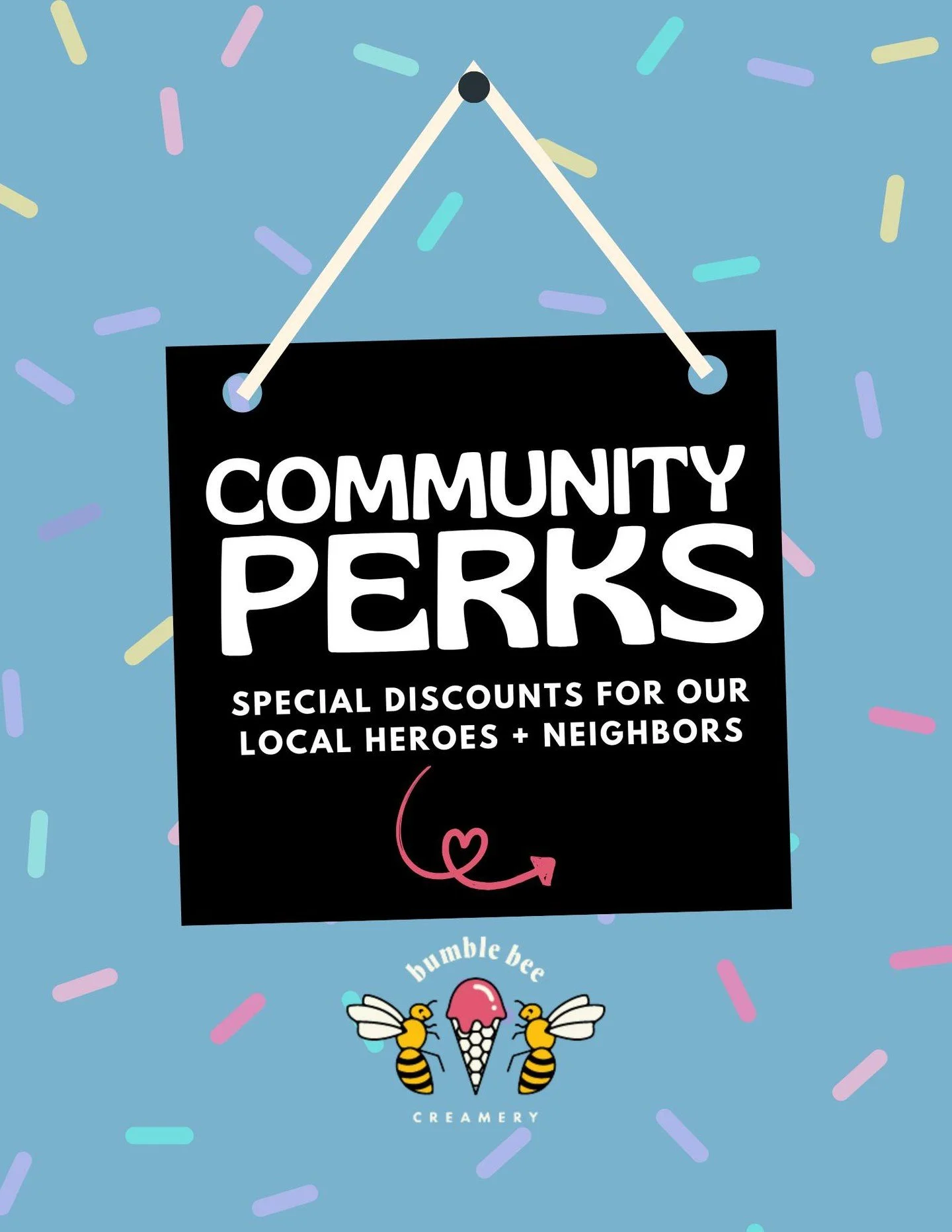 A little extra sweetness for the people who make our community so special 🐝💛 We&rsquo;re showing love to our local heroes + neighbors with exclusive 15% off in-store discount 🍦✨

First responders (With proof of ID)
Mercantile Barber Co. Customers 