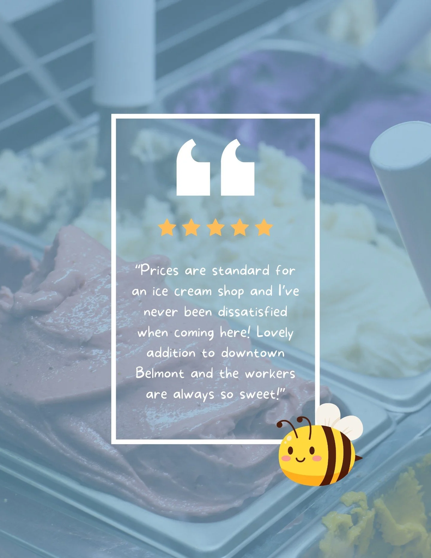Indulge in a scoop of happiness at Bumblebee Creamery! 🍦🐝 
Whether you're a fan of classic flavors or love to try something new, we've got the perfect treat for you! 
Come buzz by and taste the magic. ✨ 

What&rsquo;s your favorite flavor? Let us k