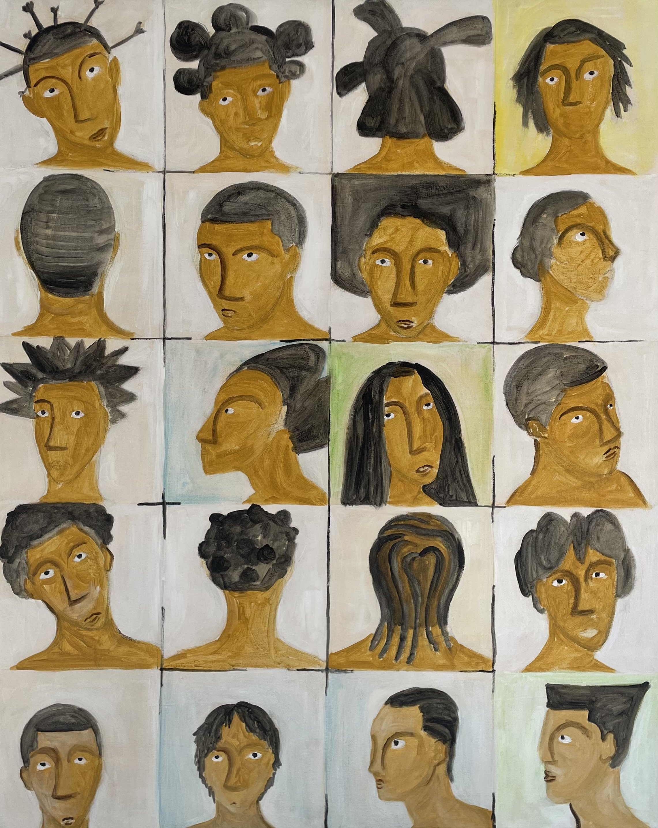 Grille noir, Acrylique sur toile, 100x81 cm