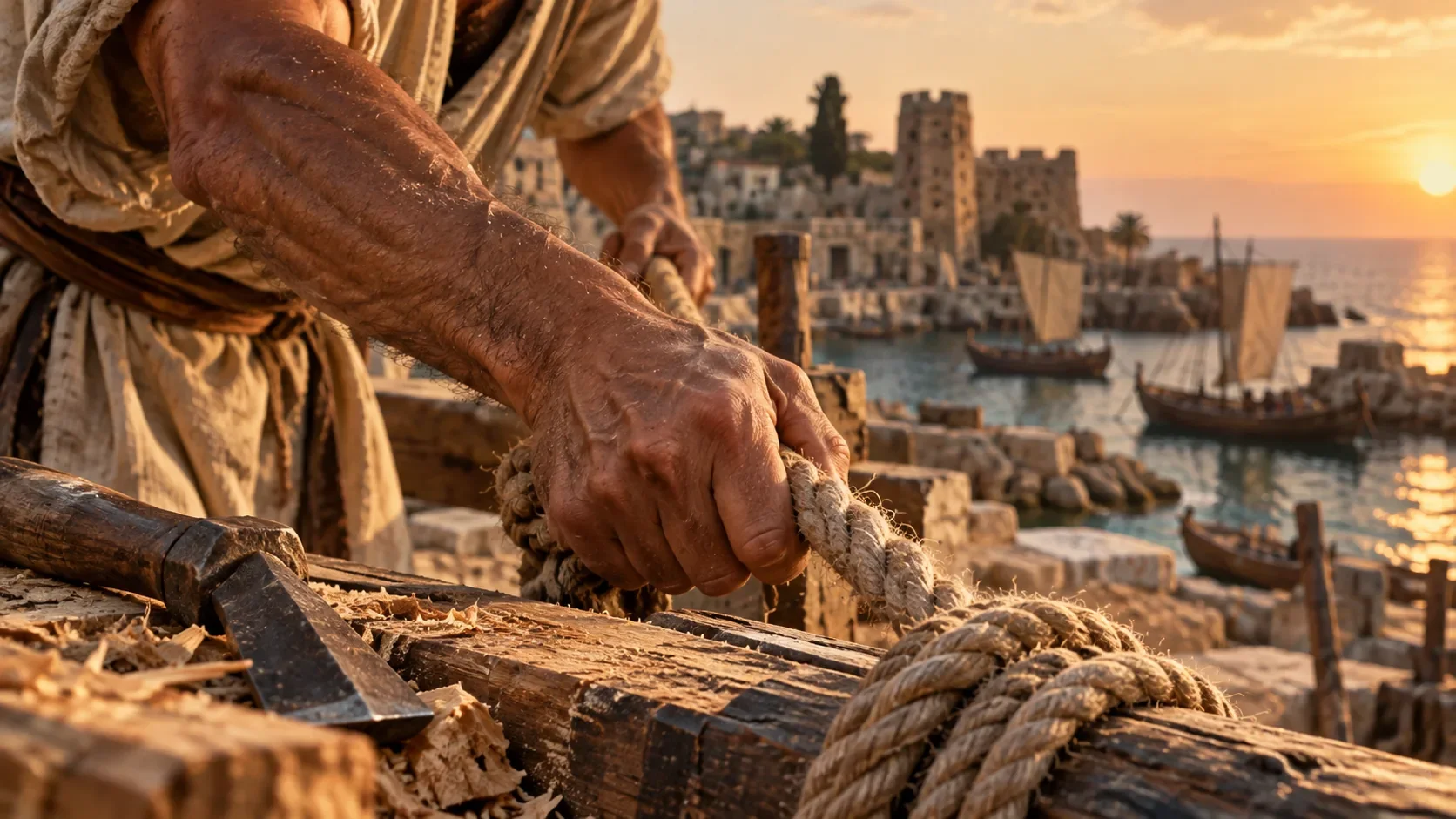 Hand of an artisan at work, evoking the name of the Phoenician letter Yod