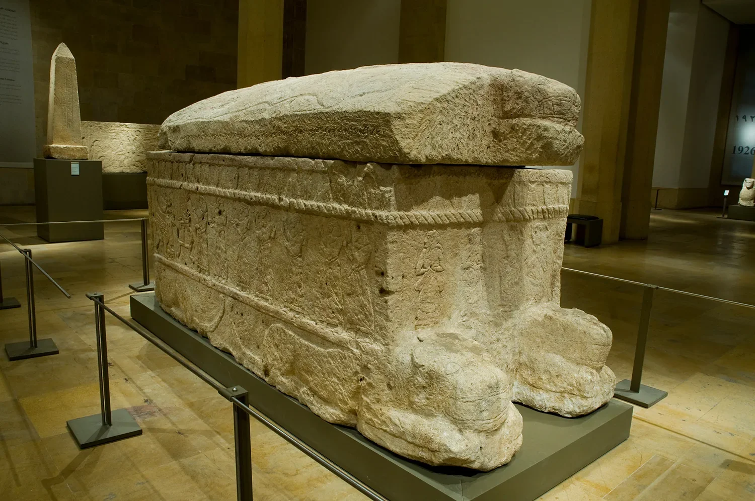 Sarcophagus of King Ahiram with ancient Phoenician inscription