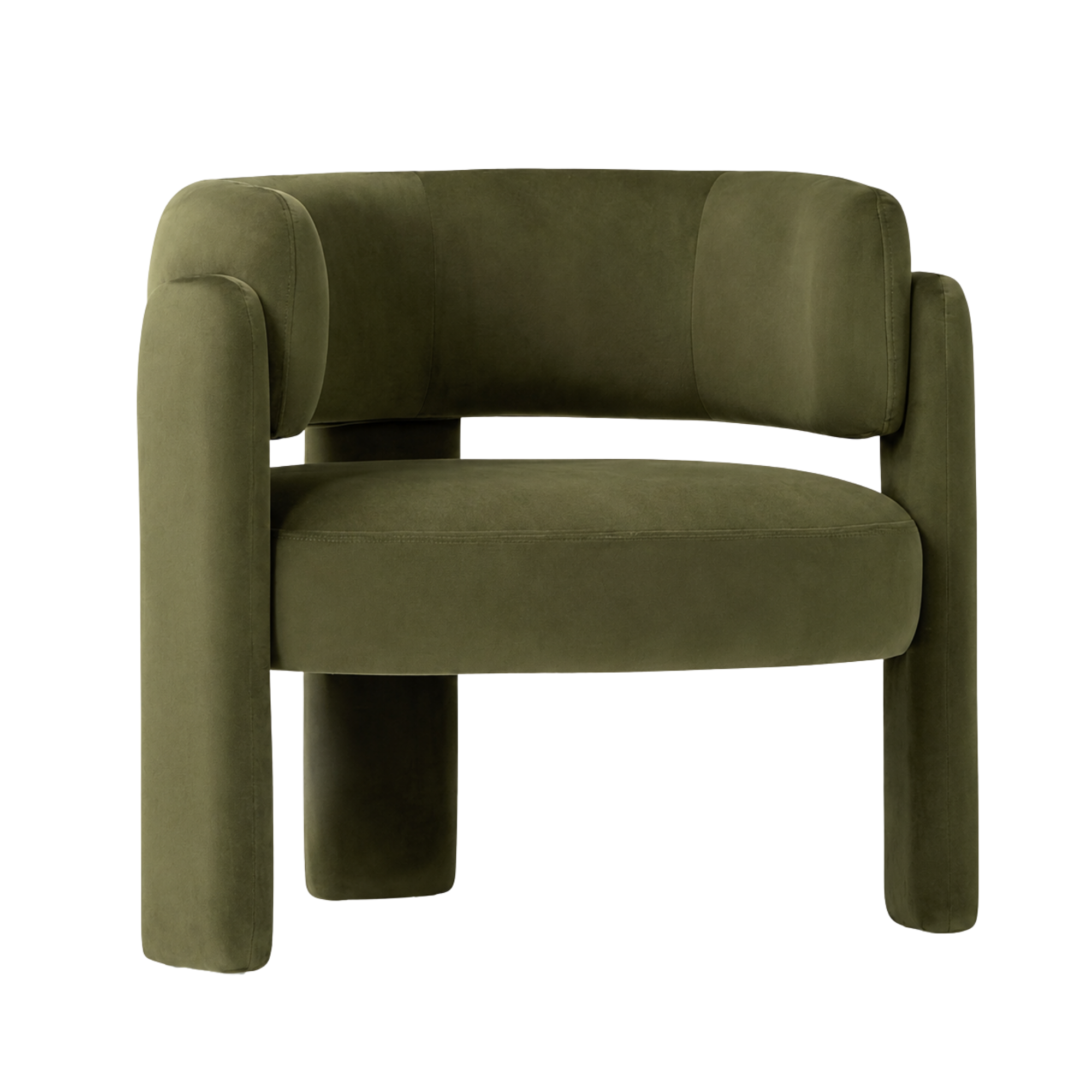 Velvet Accent Barrel Chair - Moss Green