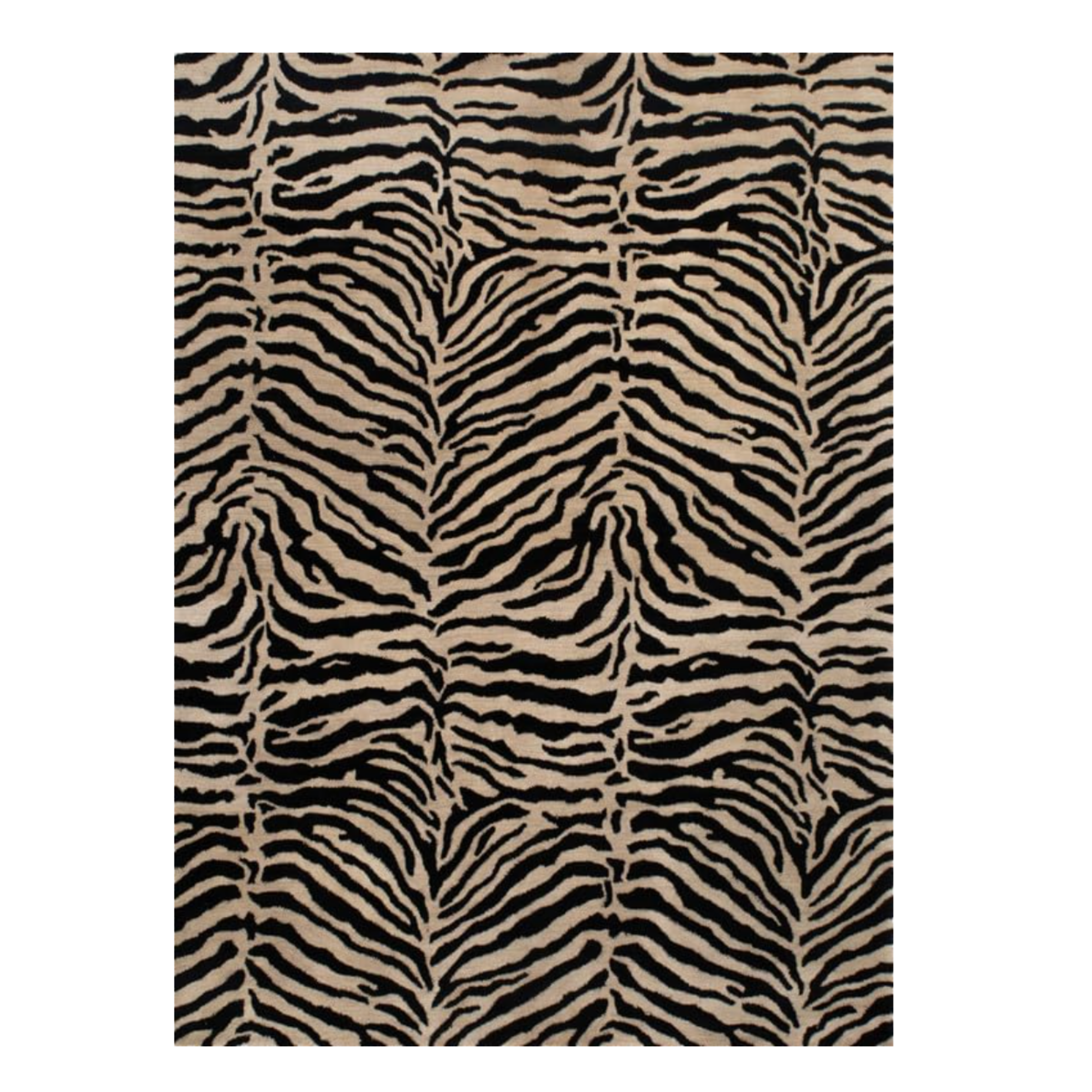 Wool Area Rug – Zebra Black, 8x10"