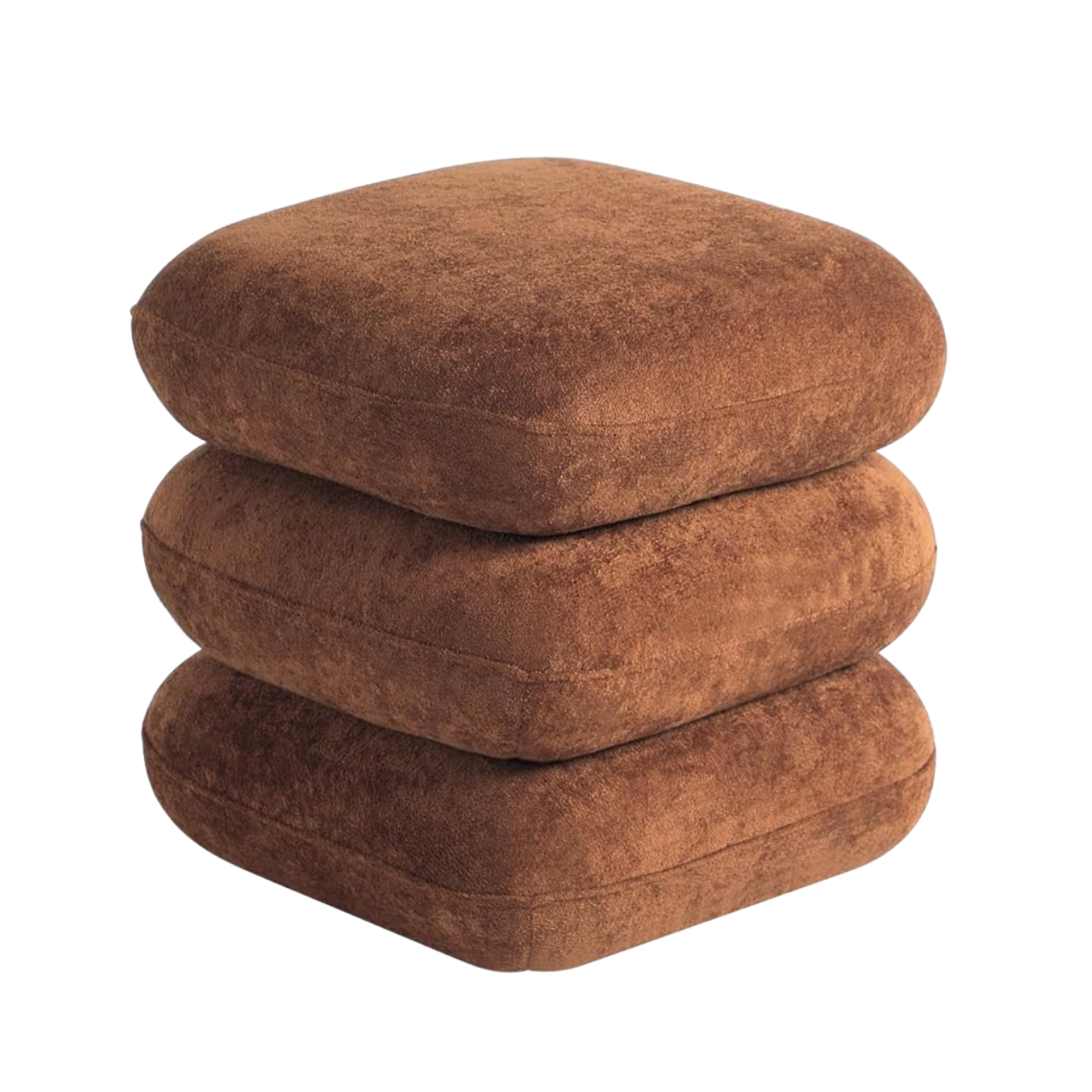 Velvet Ottoman - Terracotta