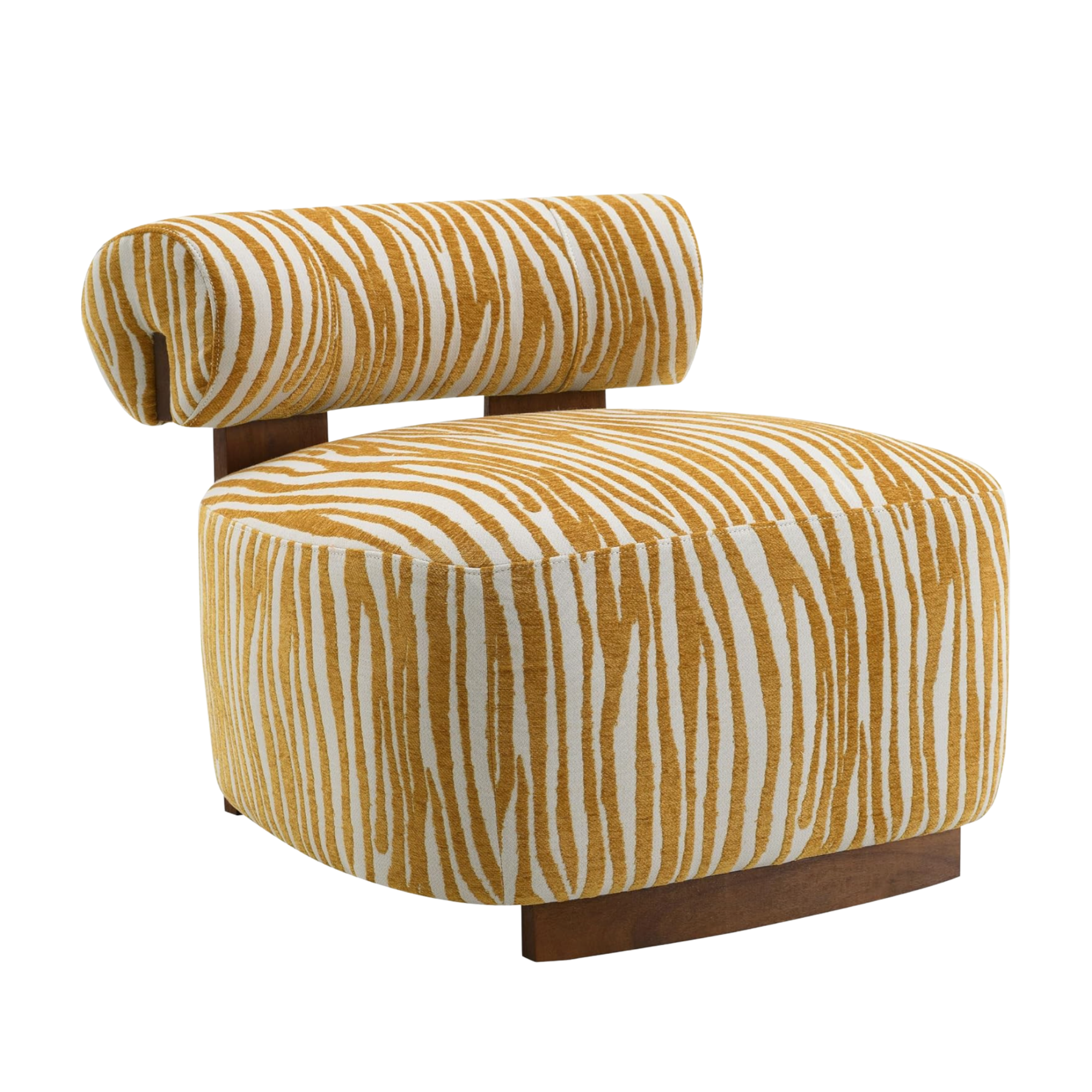 Chenille Accent Chair - Zebra-Stripe, Yellow