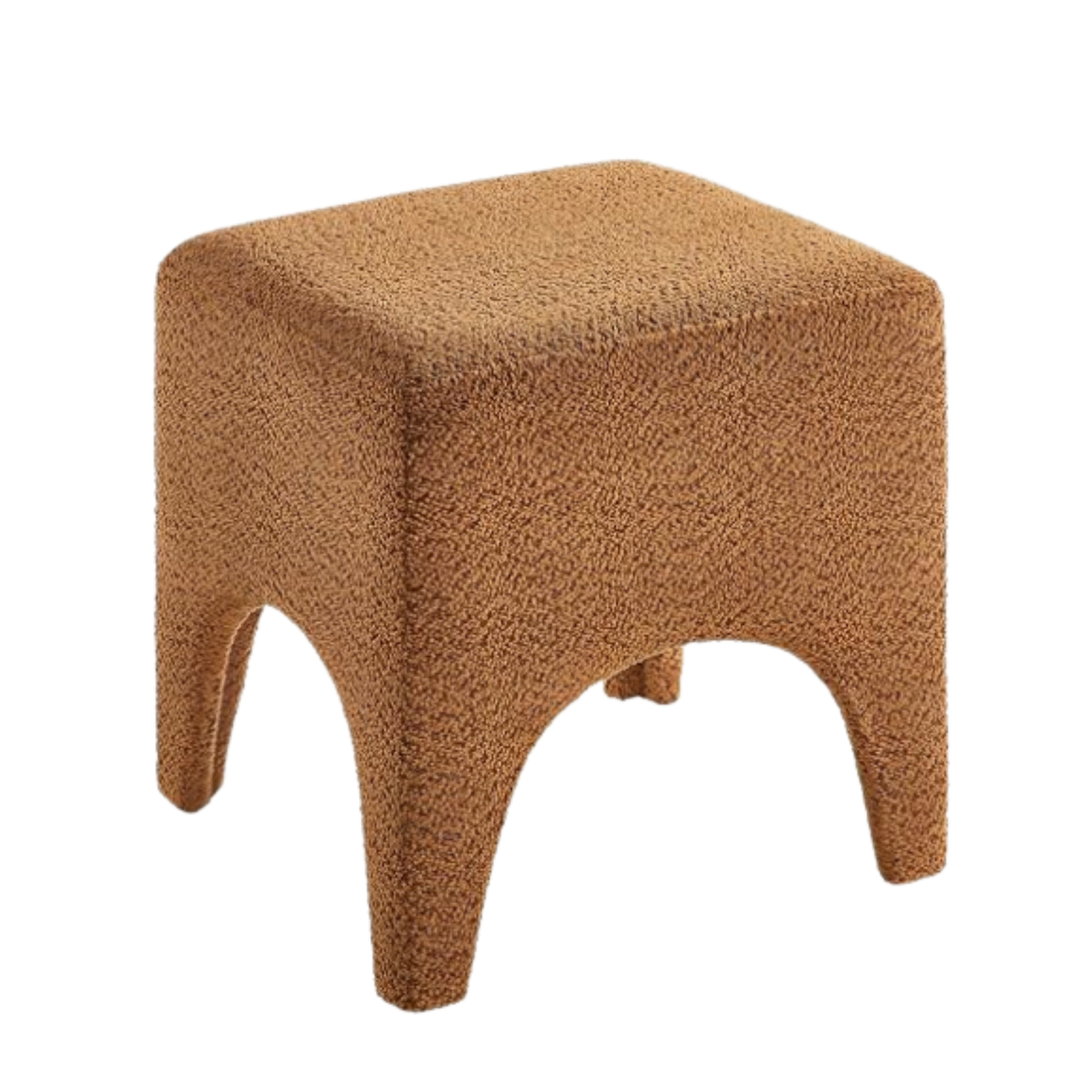 Boucle Square Ottoman - Curry