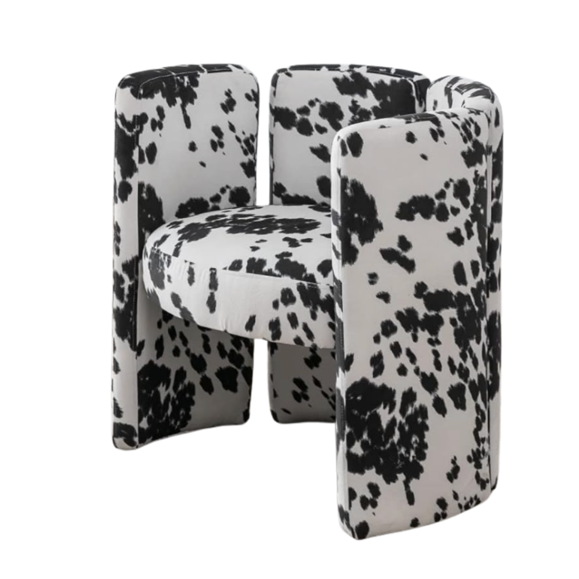 Velvet Barrel Accent Chair - Cow