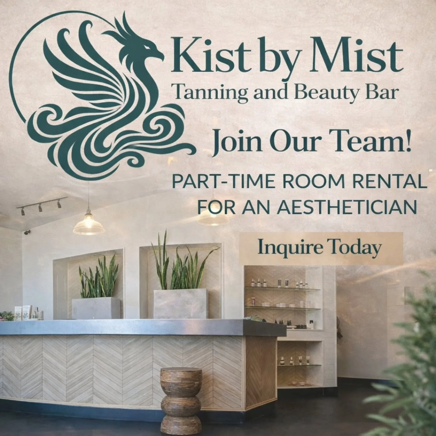 ✨ Join Our Team at Kist By Mist ✨

We&rsquo;re looking for a licensed aesthetician who wants to grow their business in a beautiful, supportive space.
We are offering a part-time room rental opportunity inside our boutique beauty studio located near t