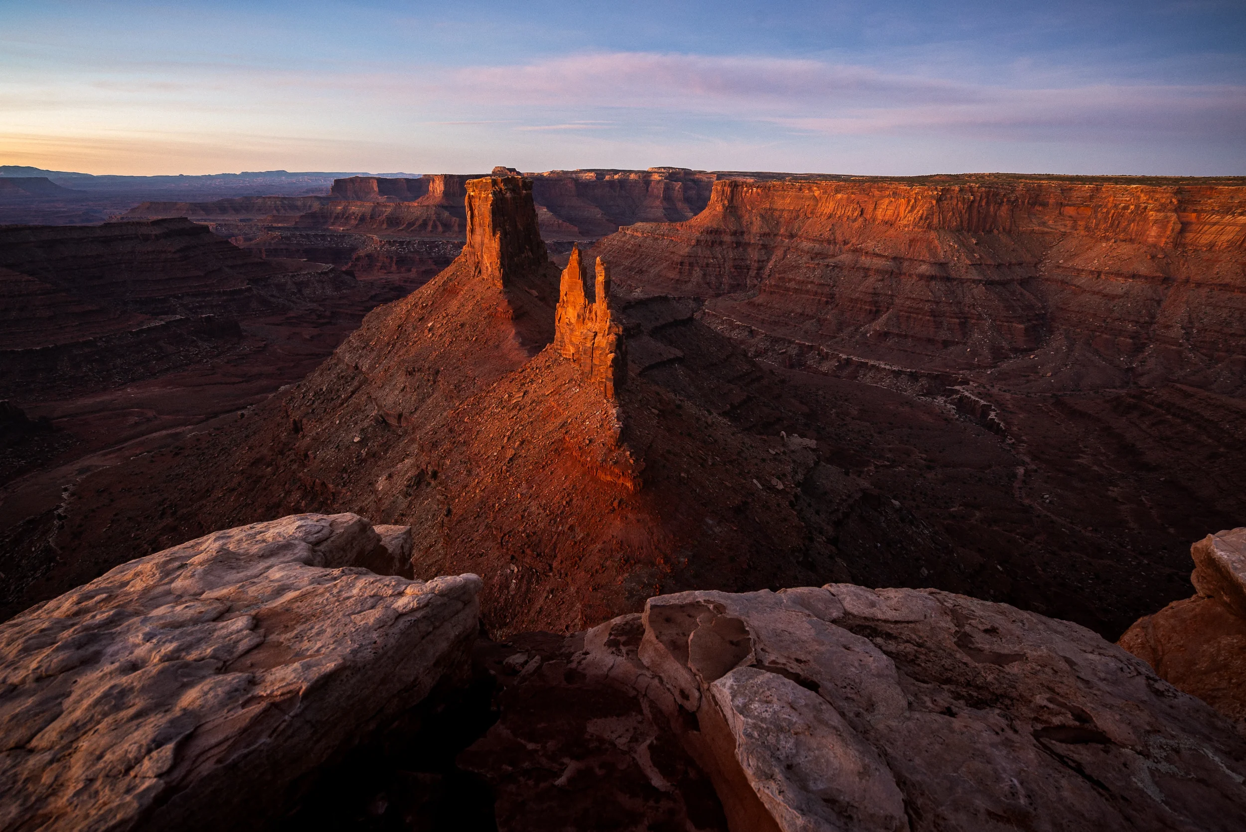 sandstone spire at marlboro point near moab utah